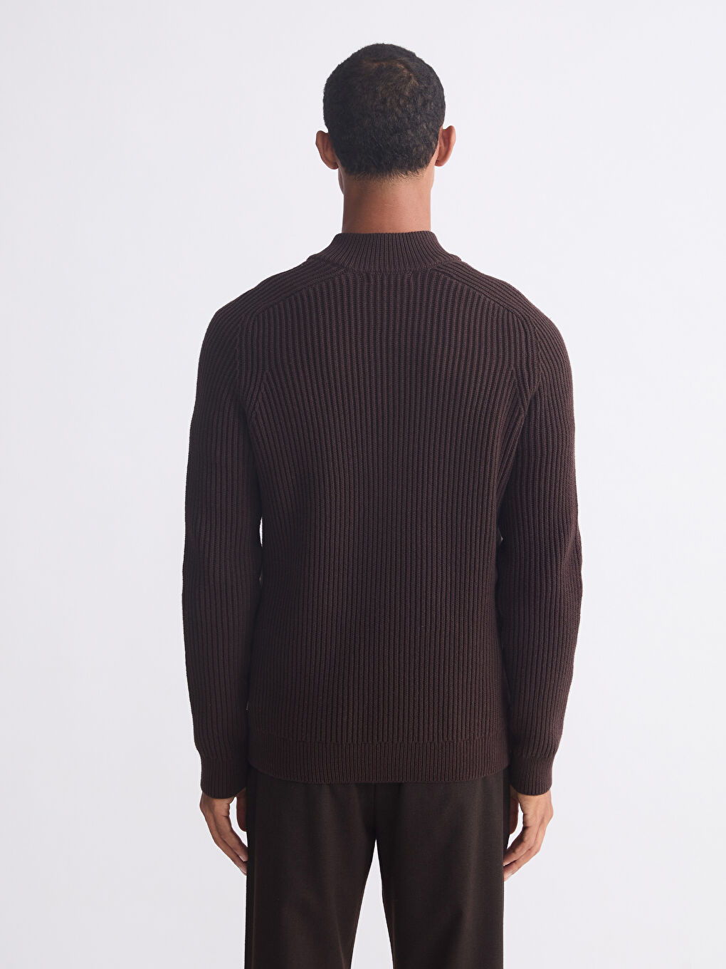 Standard Fit Stand Collar Men's Sweater-3