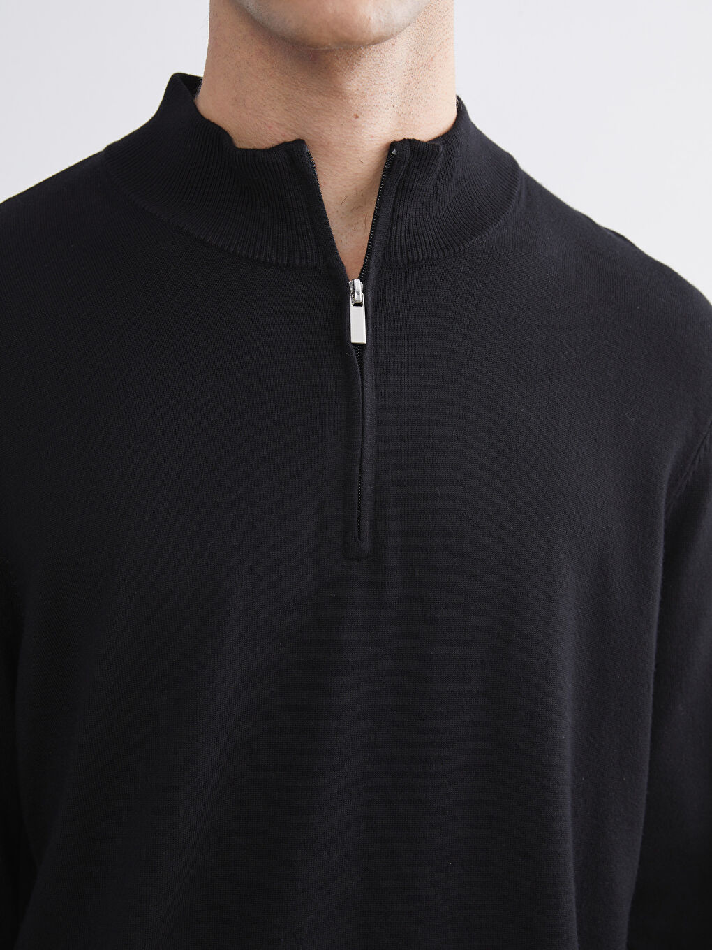 Funnel Neck Men's Knitwear Sweater-2