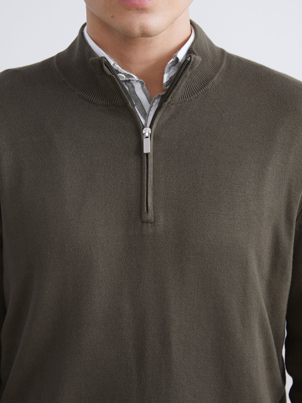 Funnel Neck Men's Knitwear Sweater-2