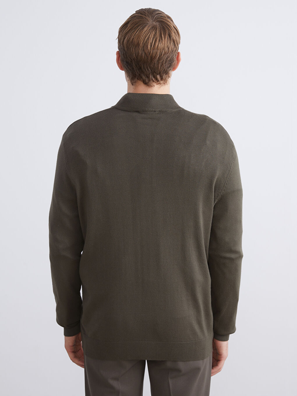 Funnel Neck Men's Knitwear Sweater-3