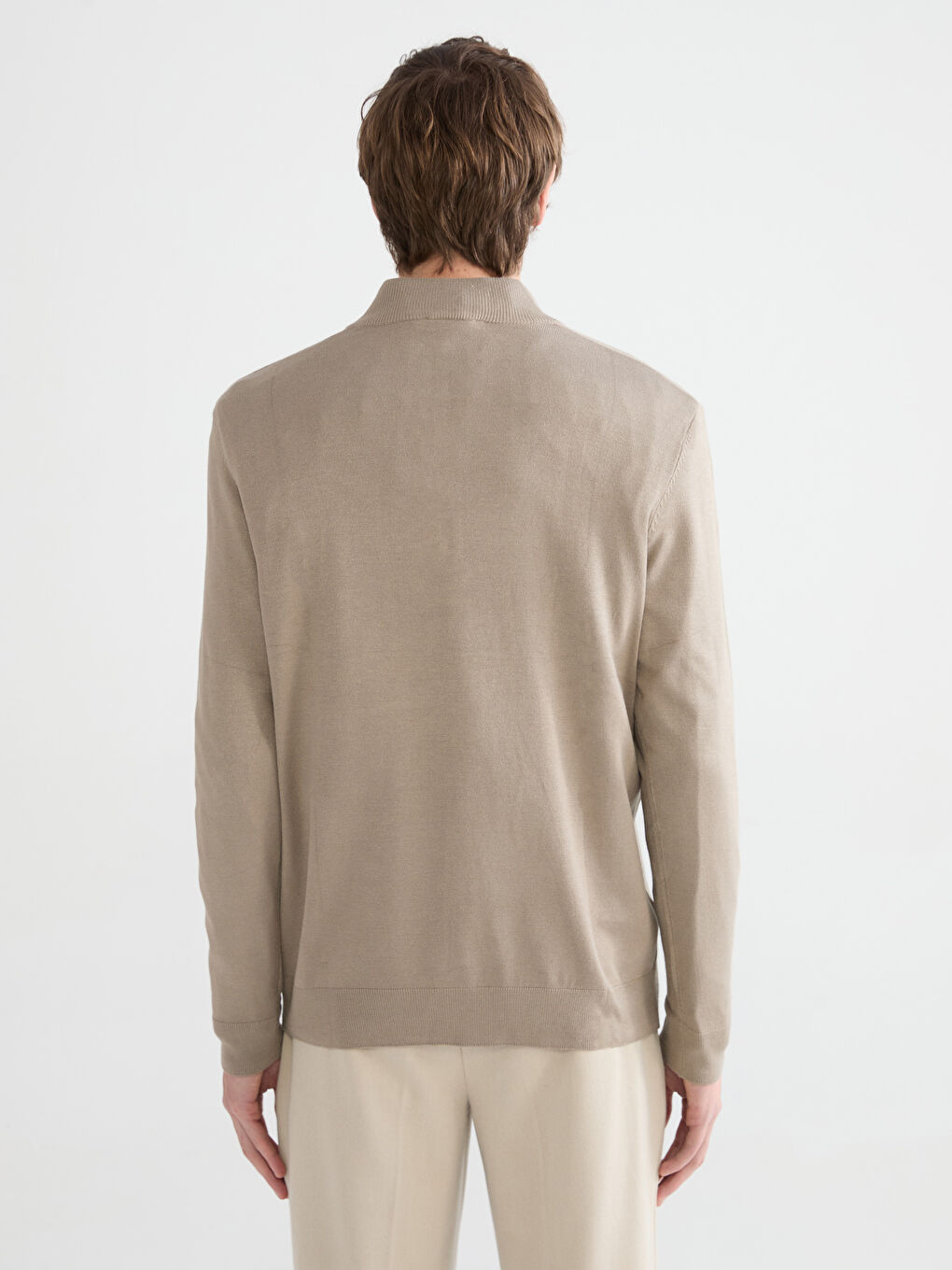 Funnel Neck Men's Knitwear Sweater-3