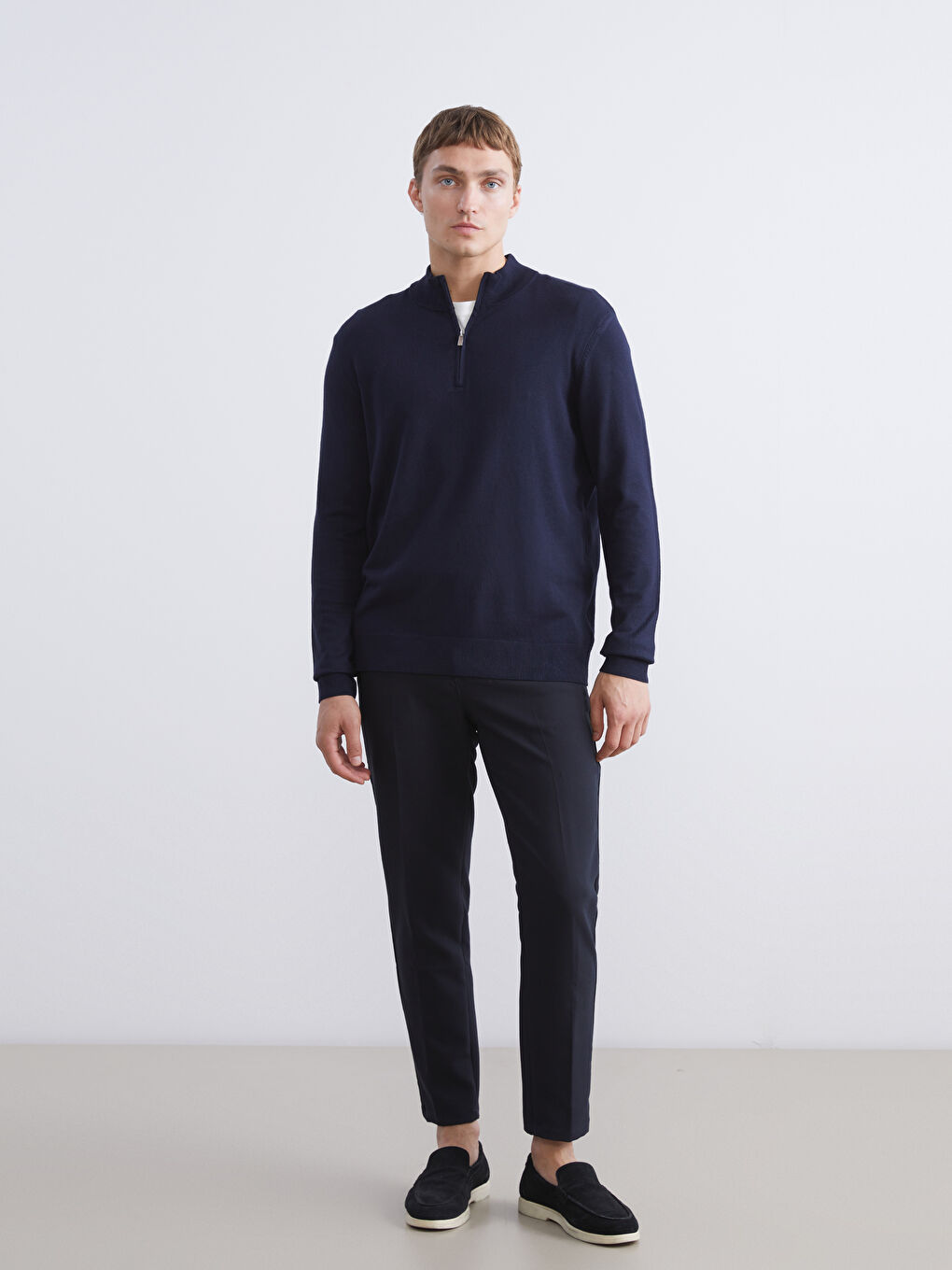 Funnel Neck Men's Knitwear Sweater-1