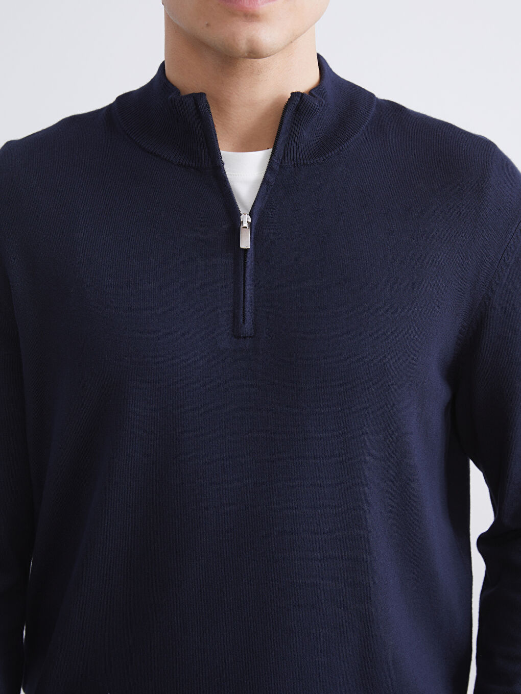 Funnel Neck Men's Knitwear Sweater-2