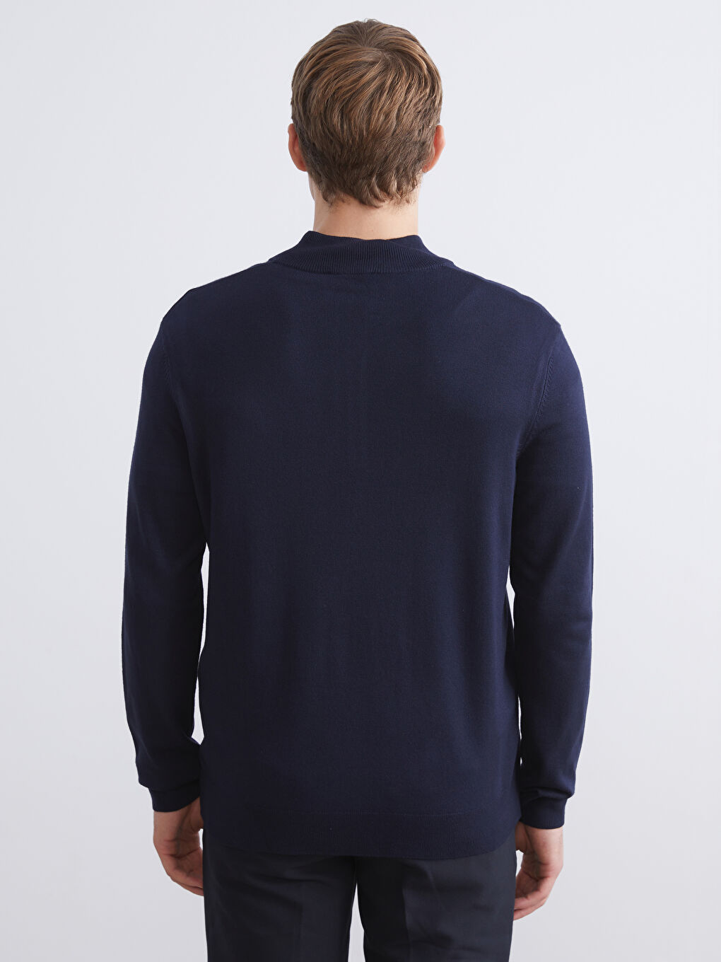 Funnel Neck Men's Knitwear Sweater-3