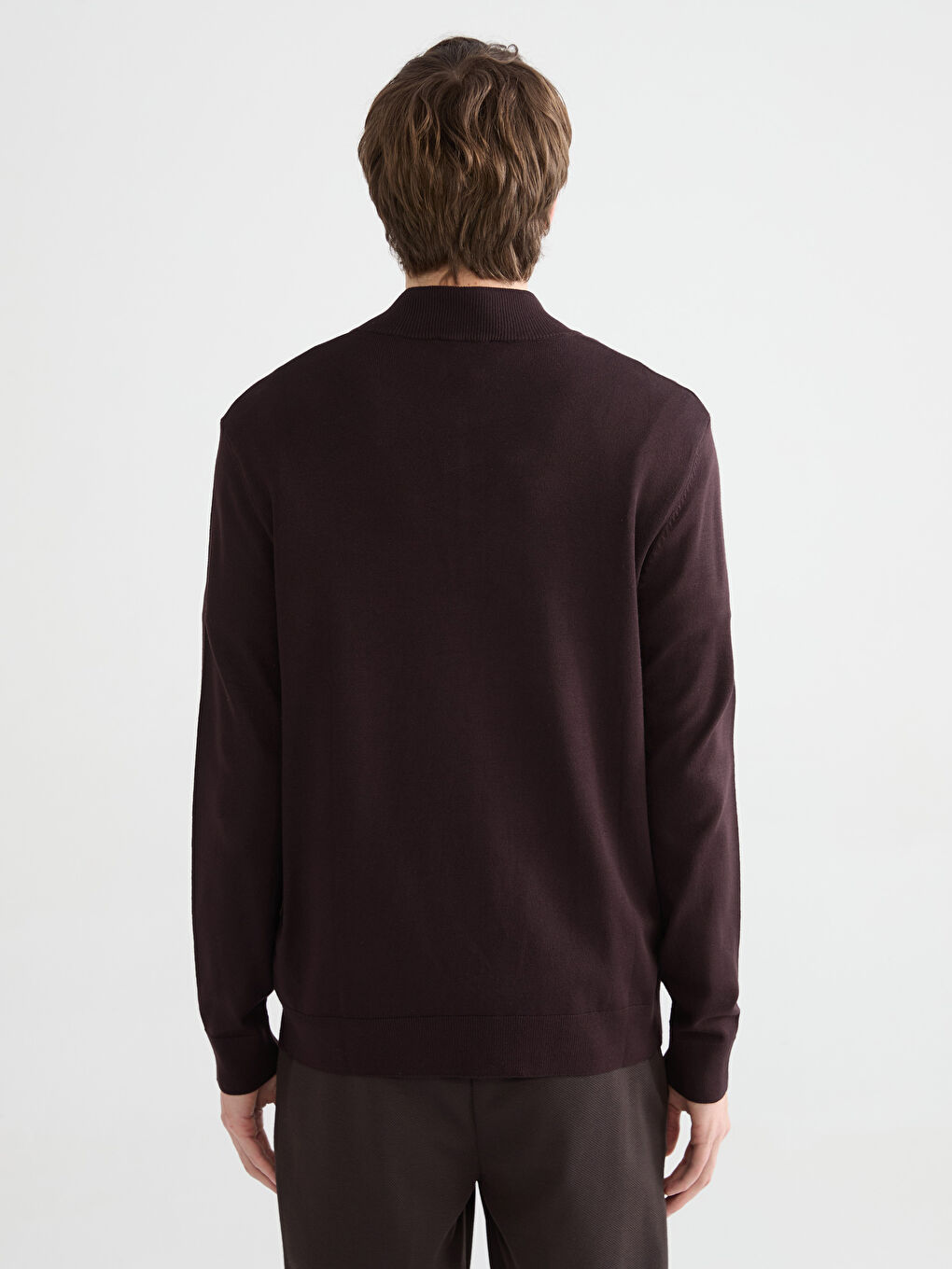 Funnel Neck Men's Knitwear Sweater-3