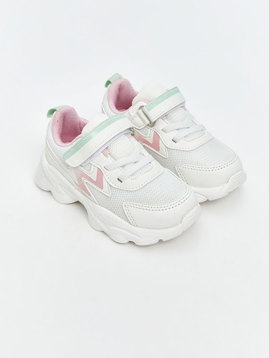 Beyaz Bağcık ve Cırt Cırtlı Kız Bebek Spor Ayakkabı