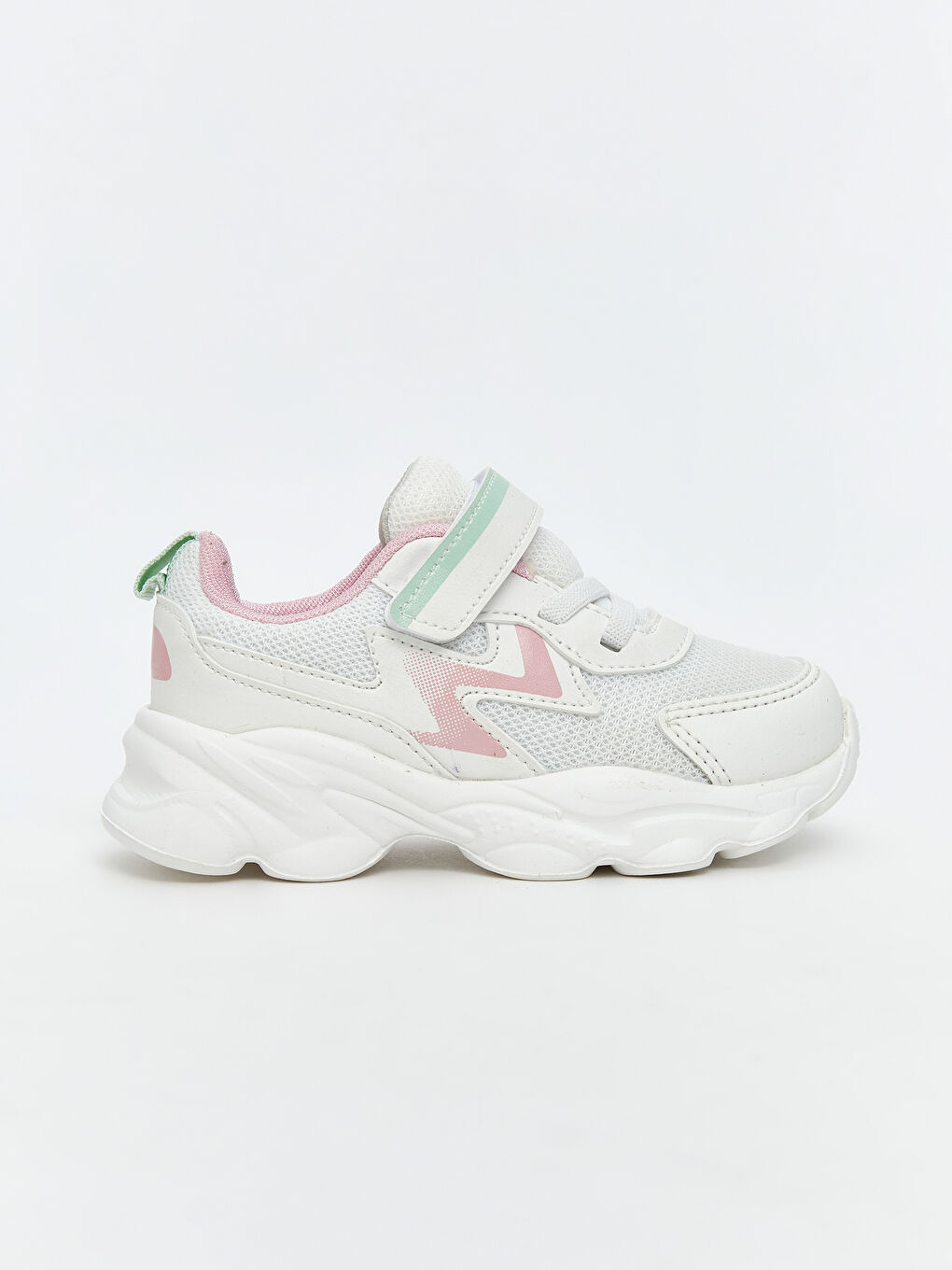 Beyaz Bağcık ve Cırt Cırtlı Kız Bebek Spor Ayakkabı-1