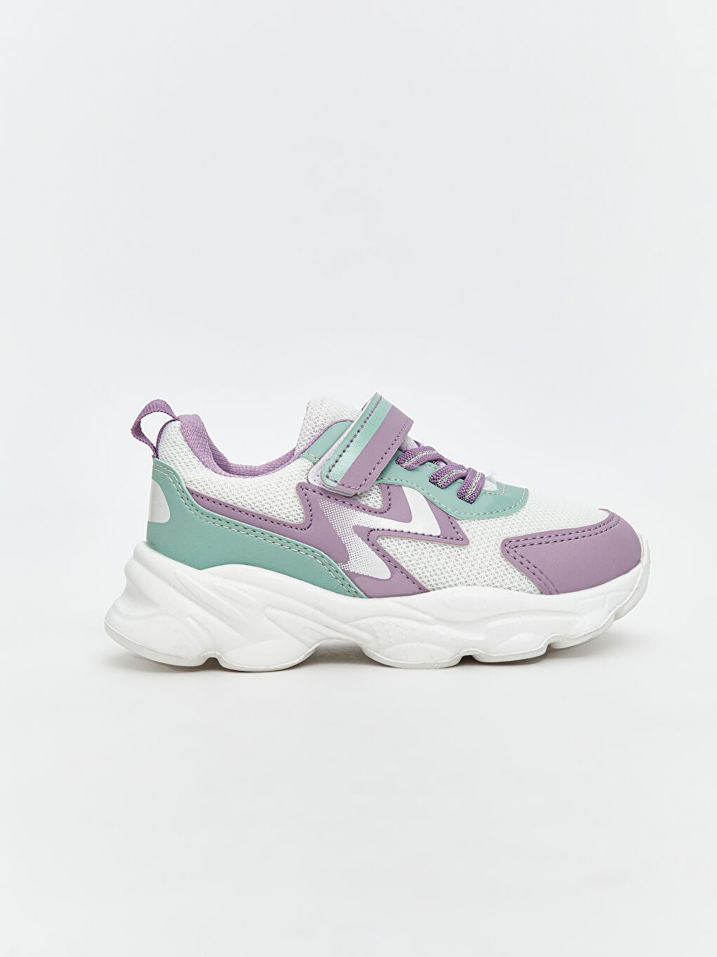 Lila Bağcık ve Cırt Cırtlı Kız Bebek Spor Ayakkabı-1