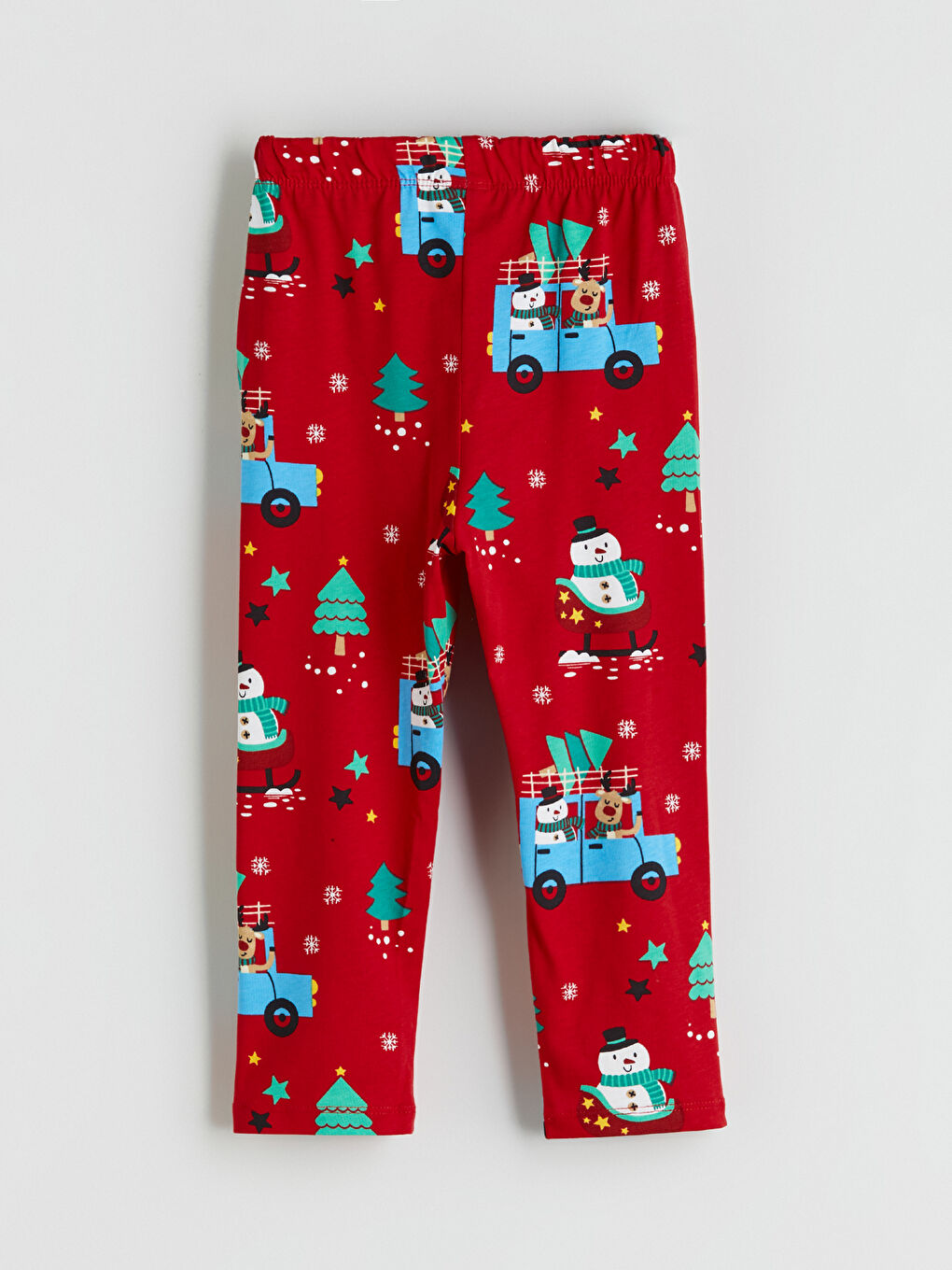 Kırmızı Beli Lastikli Kız Çocuk Pijama Alt-2