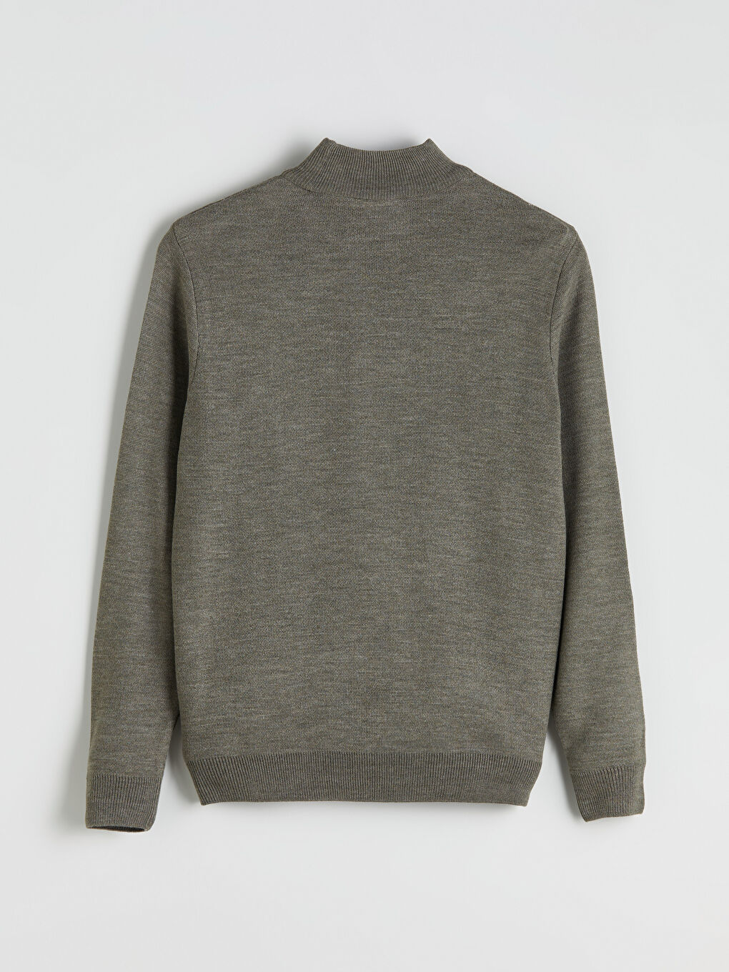 Yeşil Yarım Balıkçı Yaka Uzun Kollu Desenli Erkek Triko Kazak-5