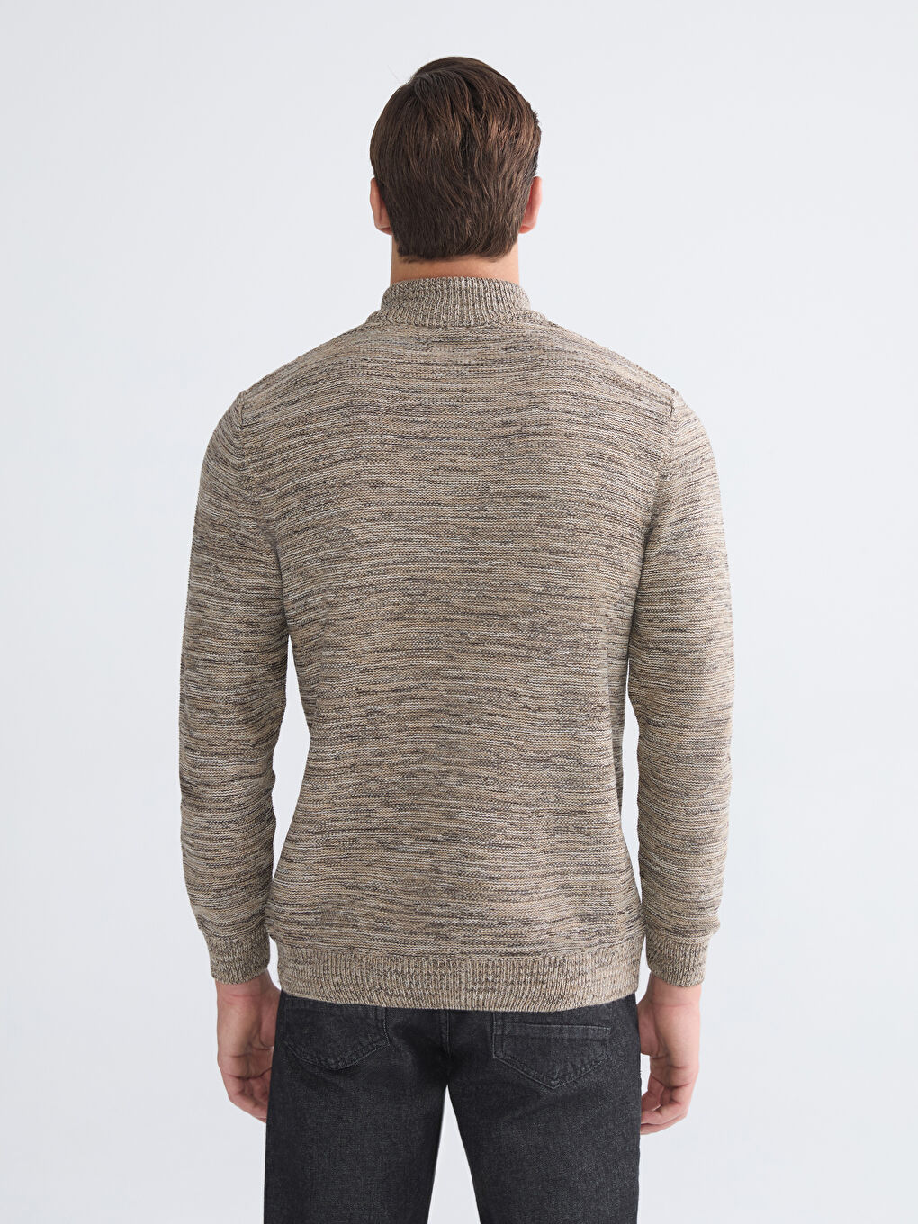 Zippered Funnel Neck Men's Knit Sweater-3