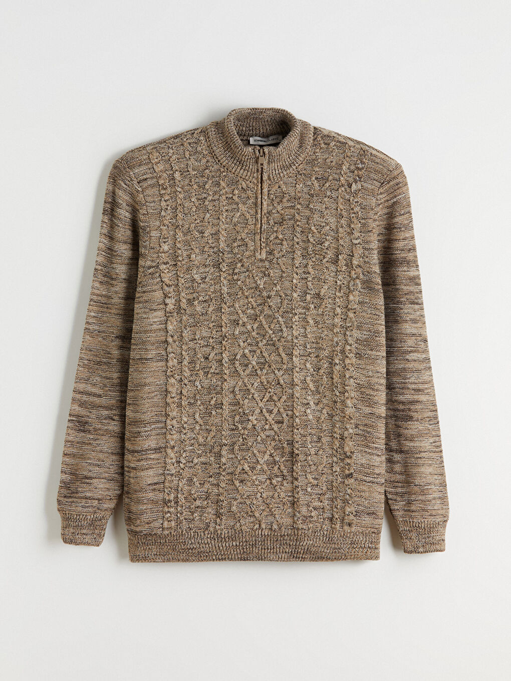 Zippered Funnel Neck Men's Knit Sweater-4