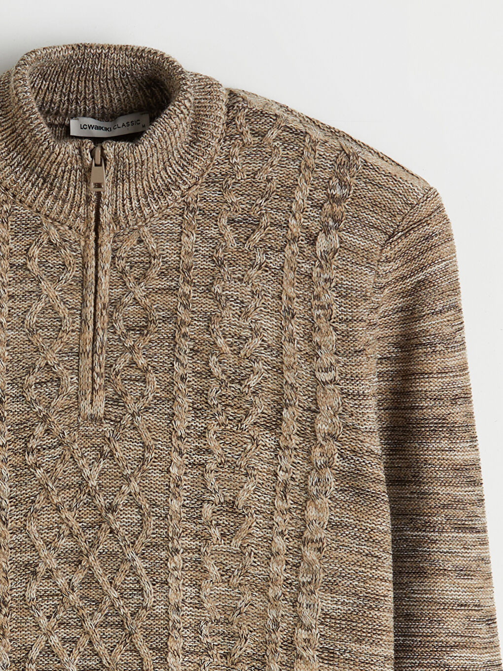 Zippered Funnel Neck Men's Knit Sweater-5