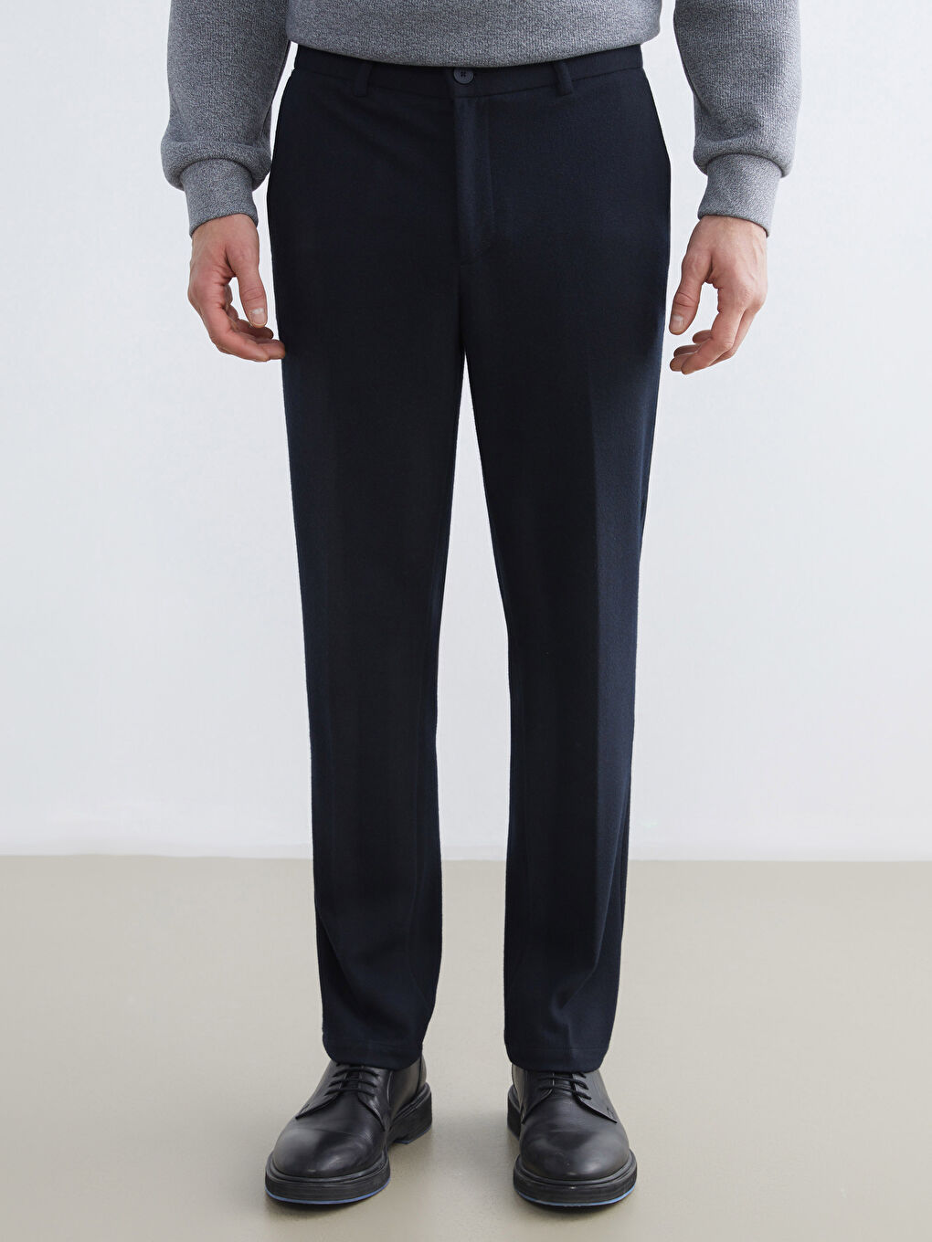 Lacivert Standart Kalıp Erkek Pantolon-1