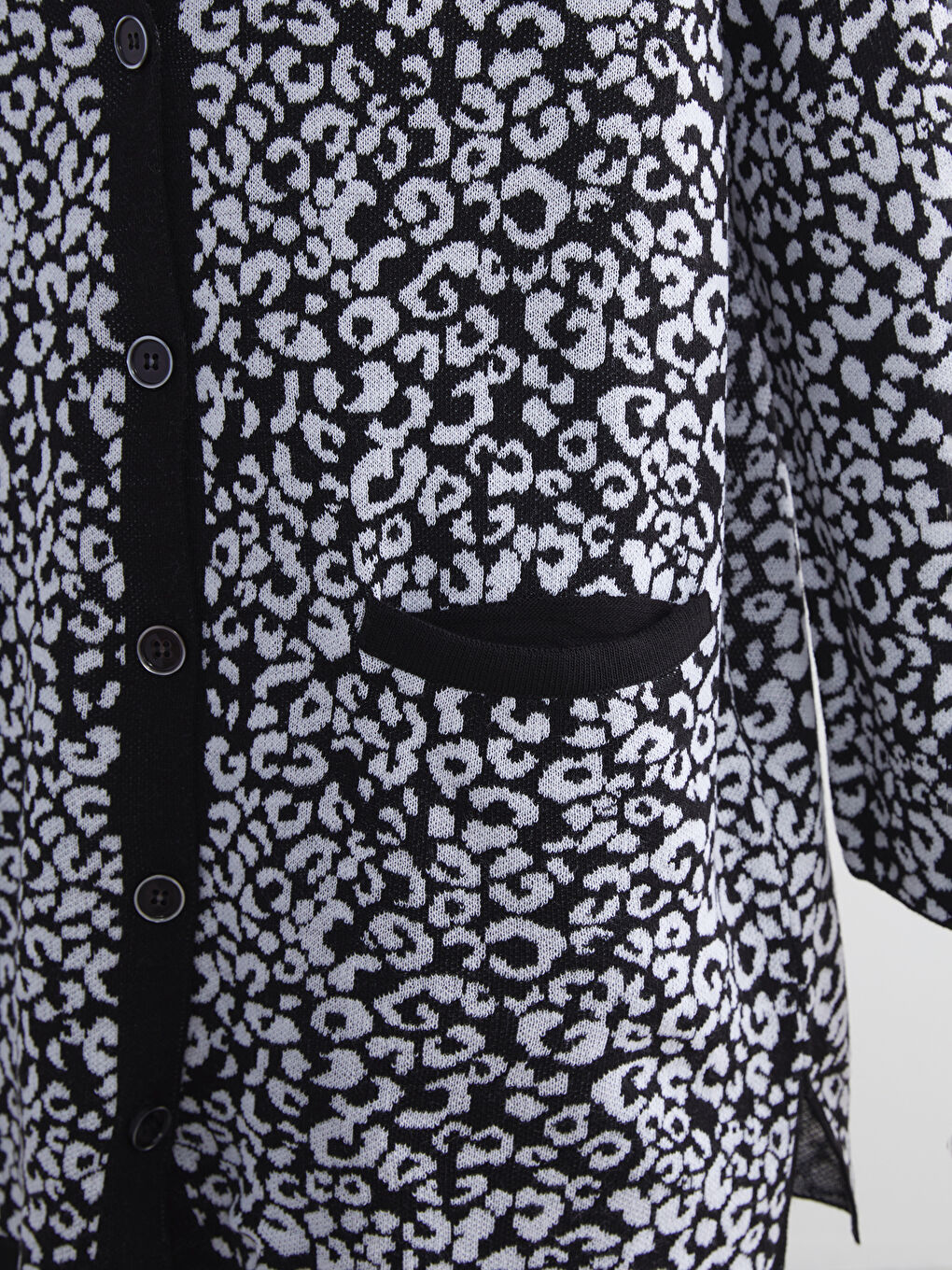 Crew Neck Patterned Women's Knitwear Cardigan-2