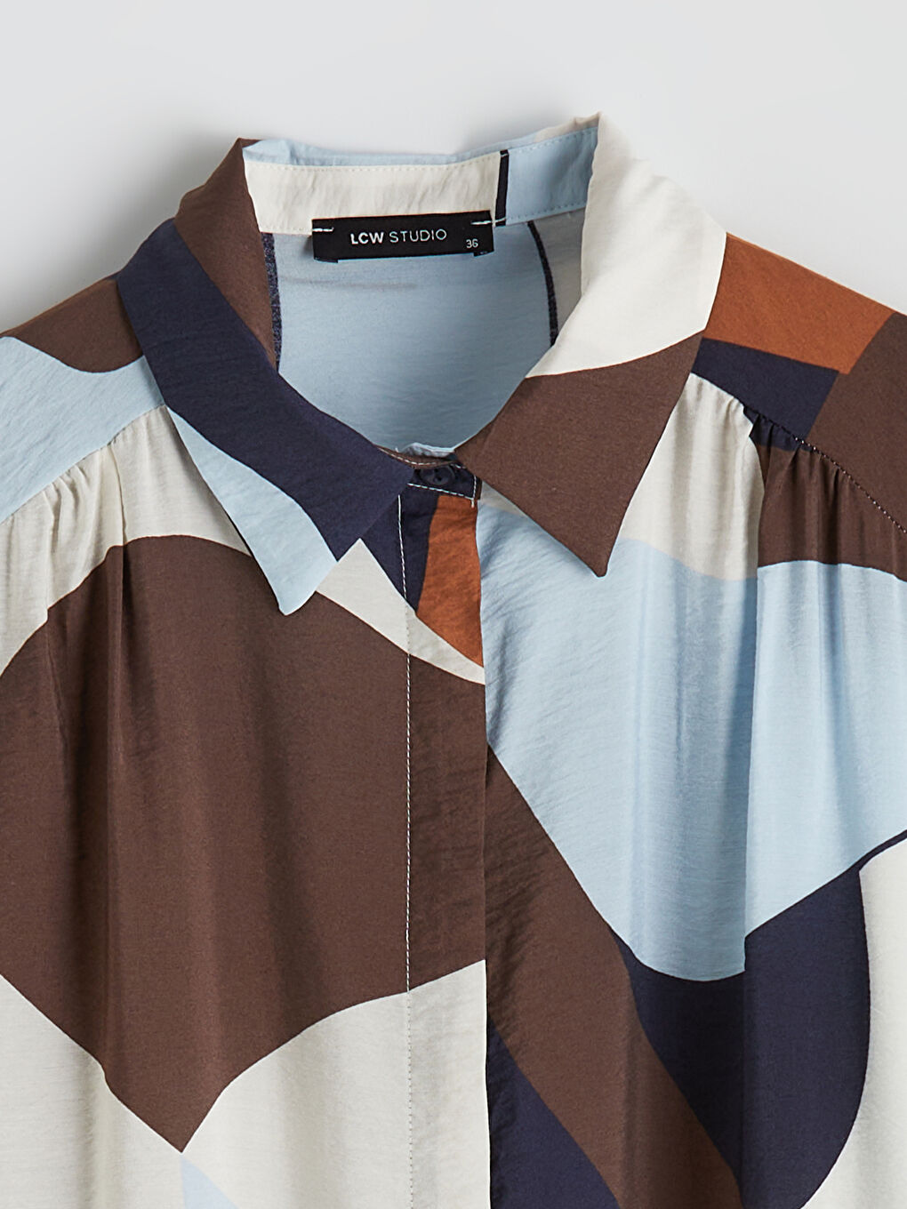 Patterned Shirt Dress-7