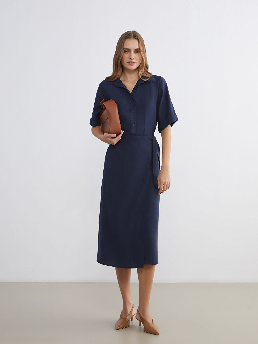 Waist Tie Satin Skirt-1