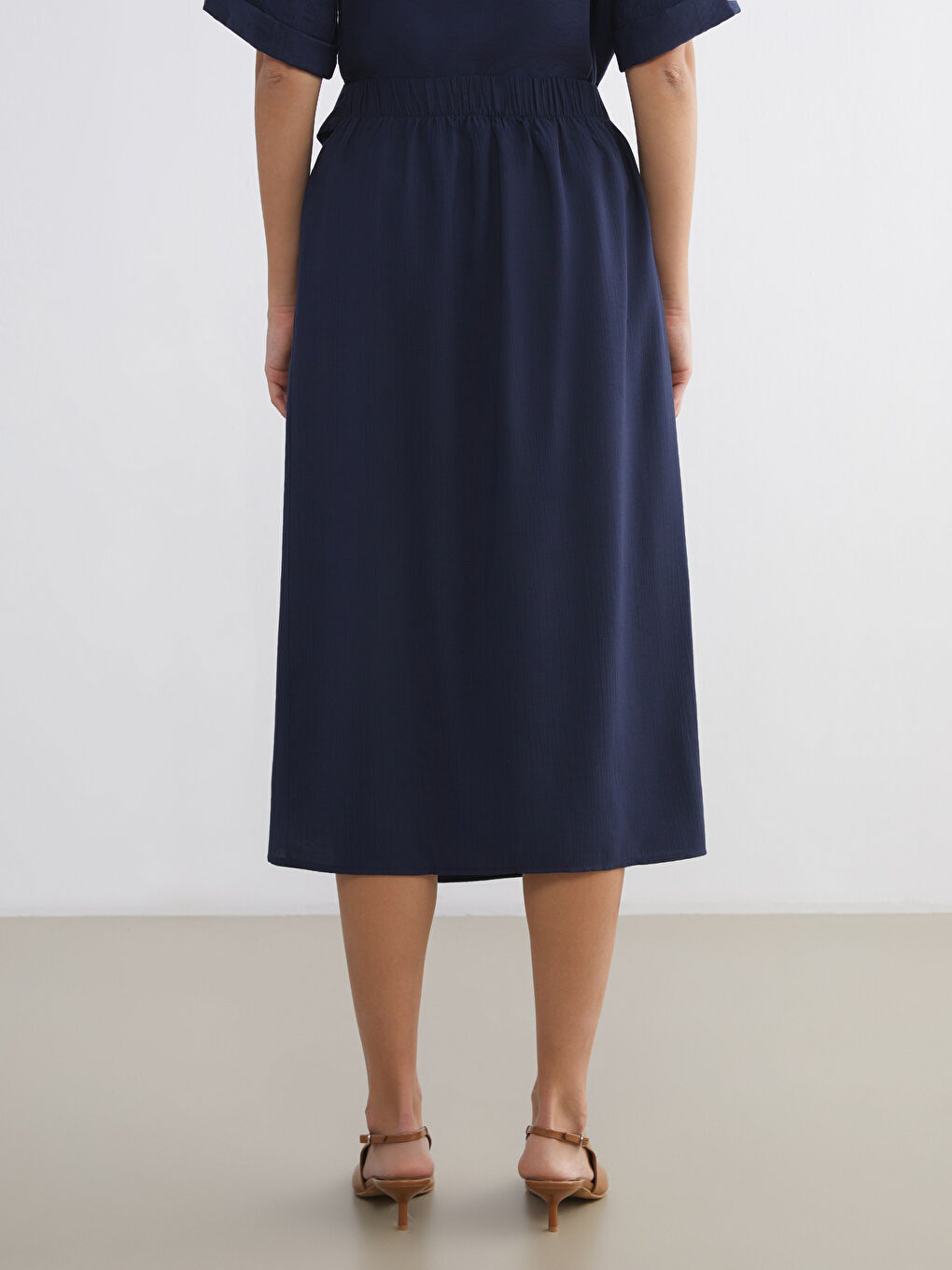 Waist Tie Satin Skirt-6