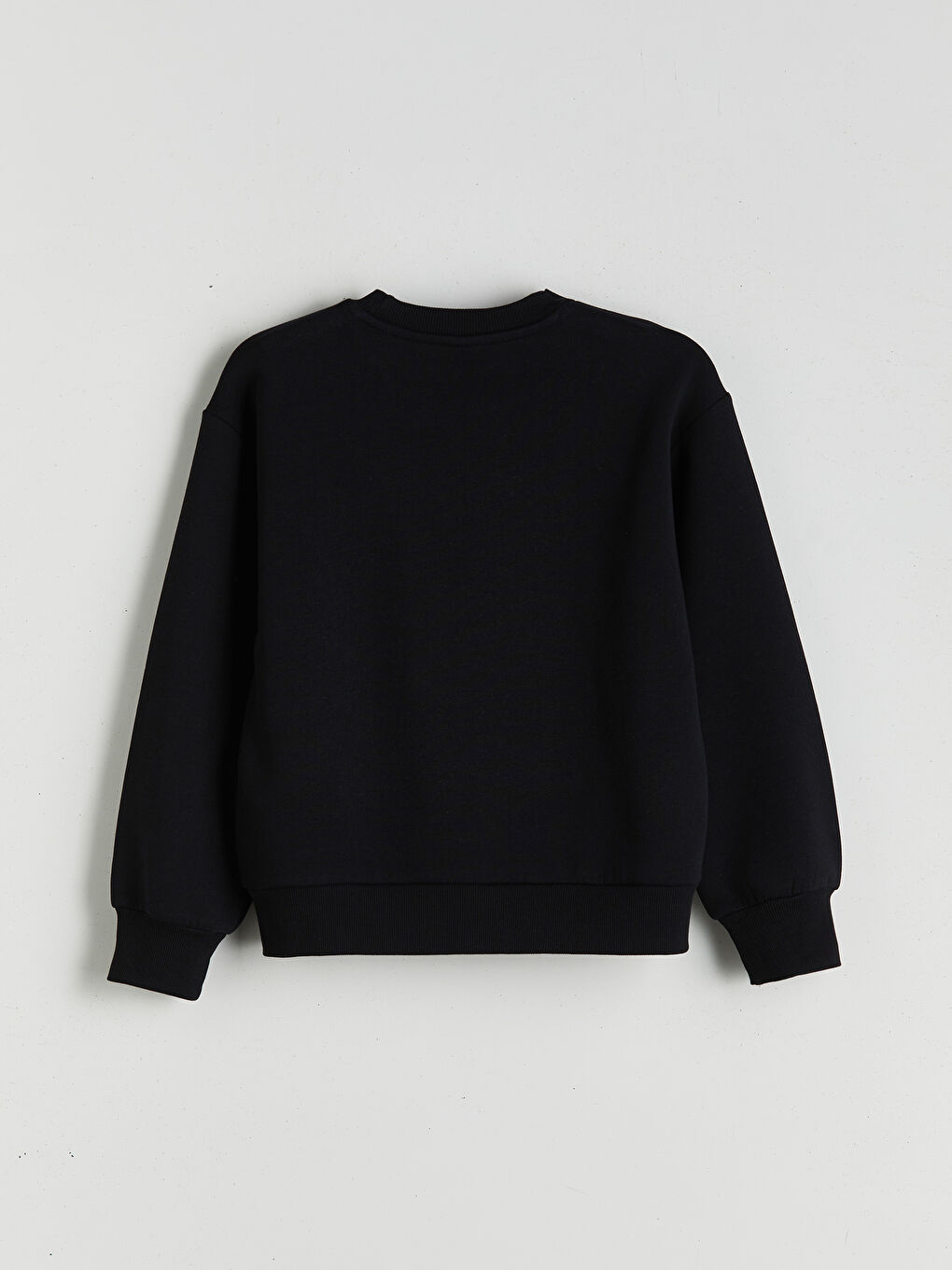 Siyah Bisiklet Yaka Kız Çocuk Sweatshirt-2