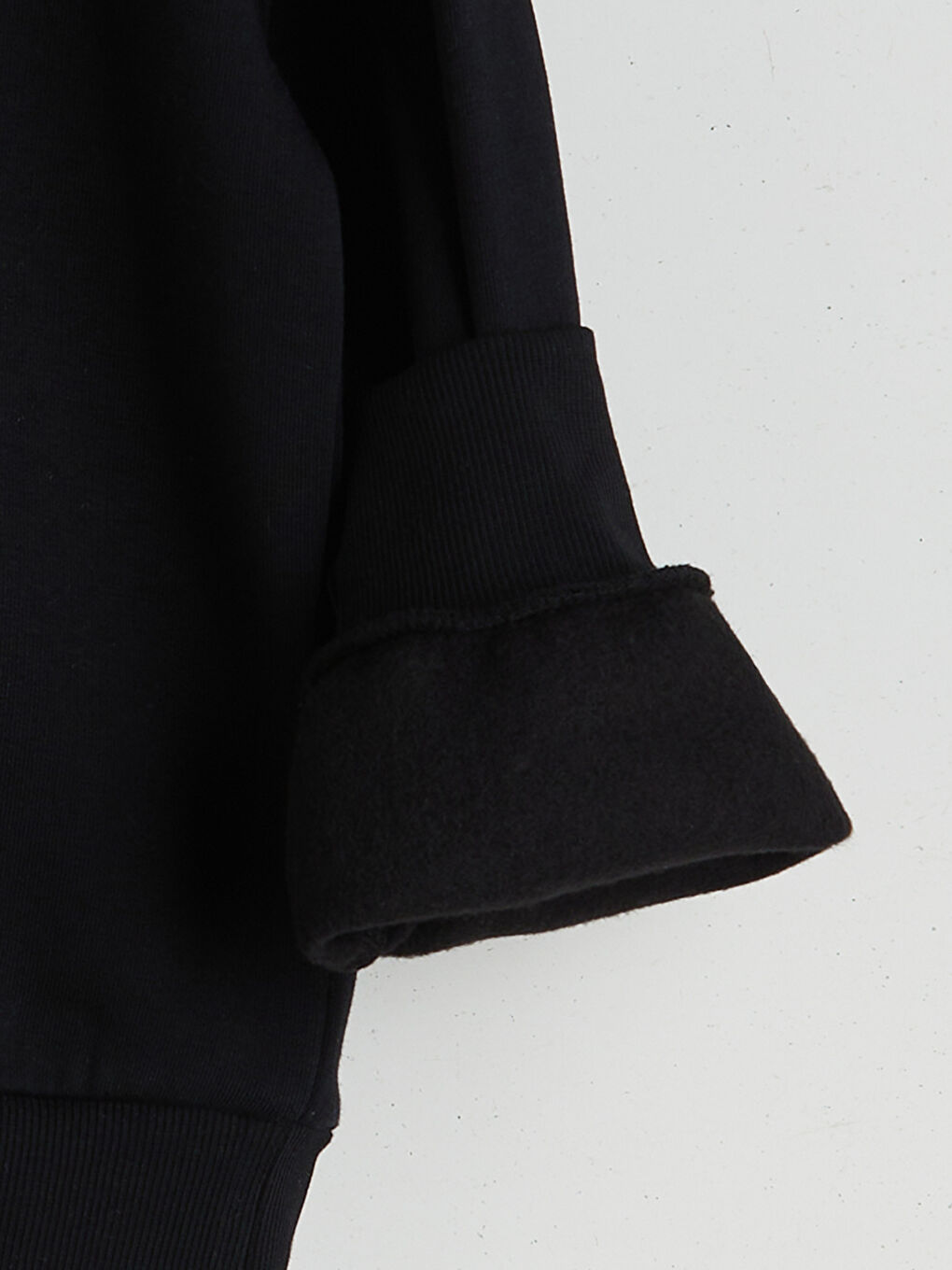 Siyah Bisiklet Yaka Kız Çocuk Sweatshirt-3