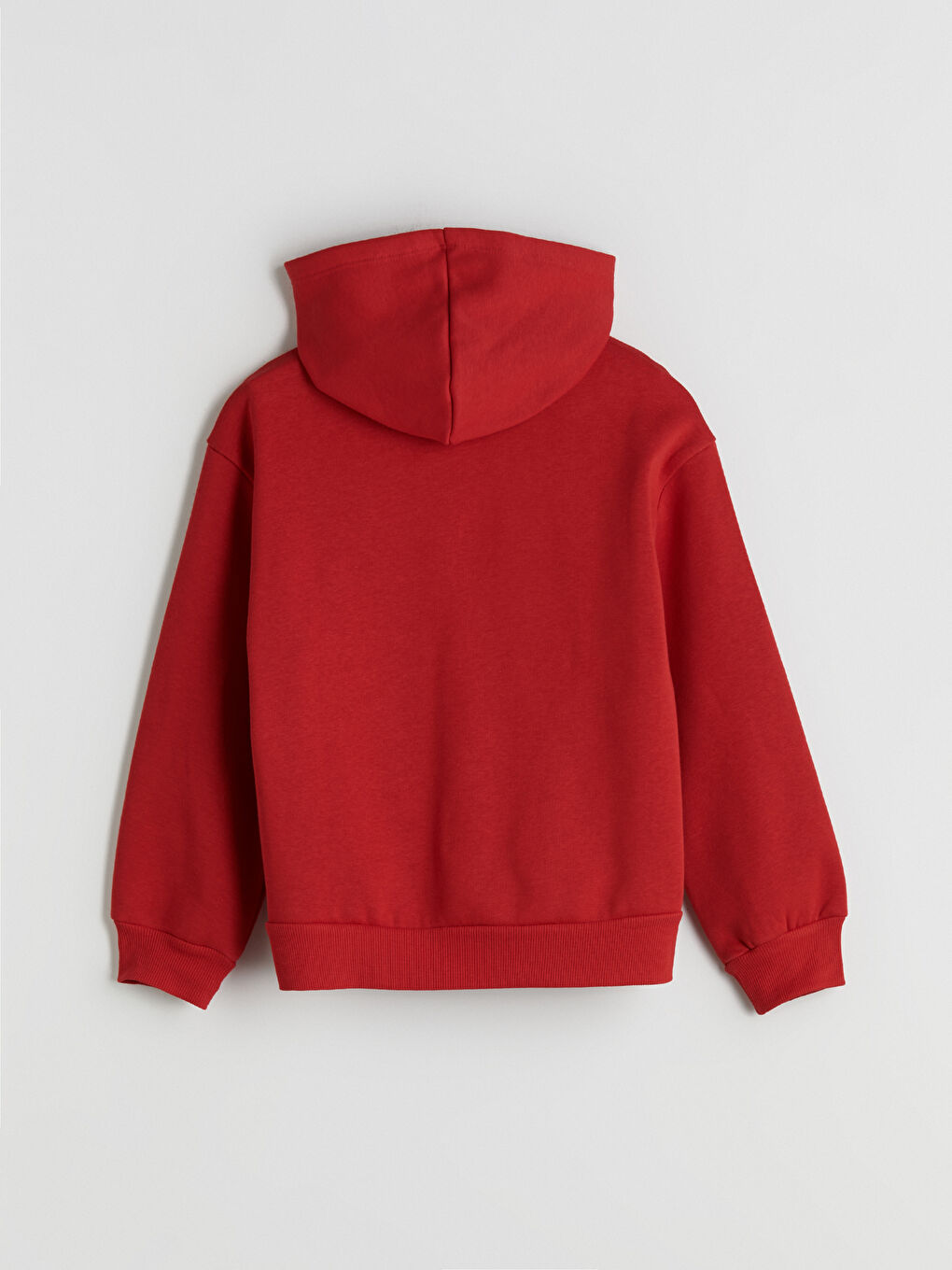 Kırmızı Kapüşonlu Kız Çocuk Kalın Sweatshirt-7