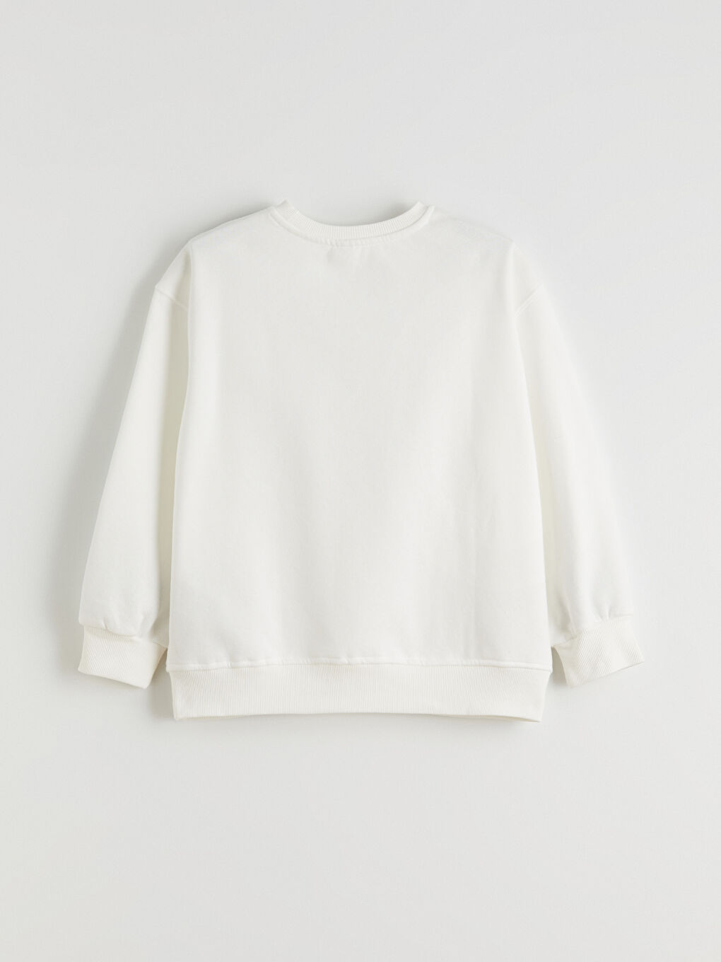 Ekru Fiyonk Baskılı Kız Çocuk Kalın Sweatshirt-5