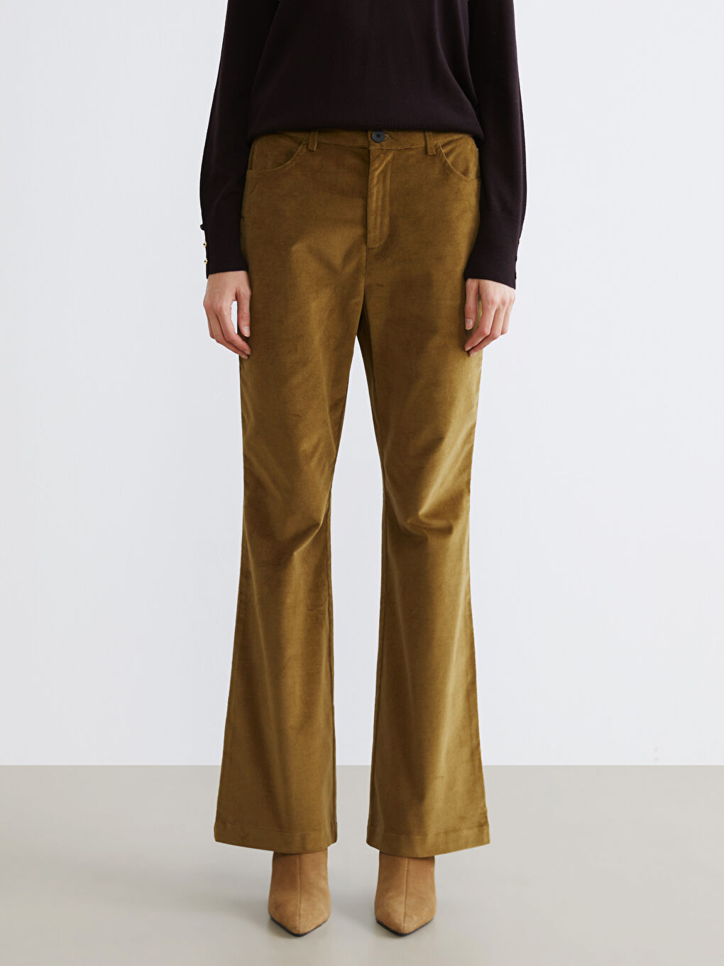 پانتۆڵ مەخمەڵ باریک گەشەدار بۆ ژنان-1