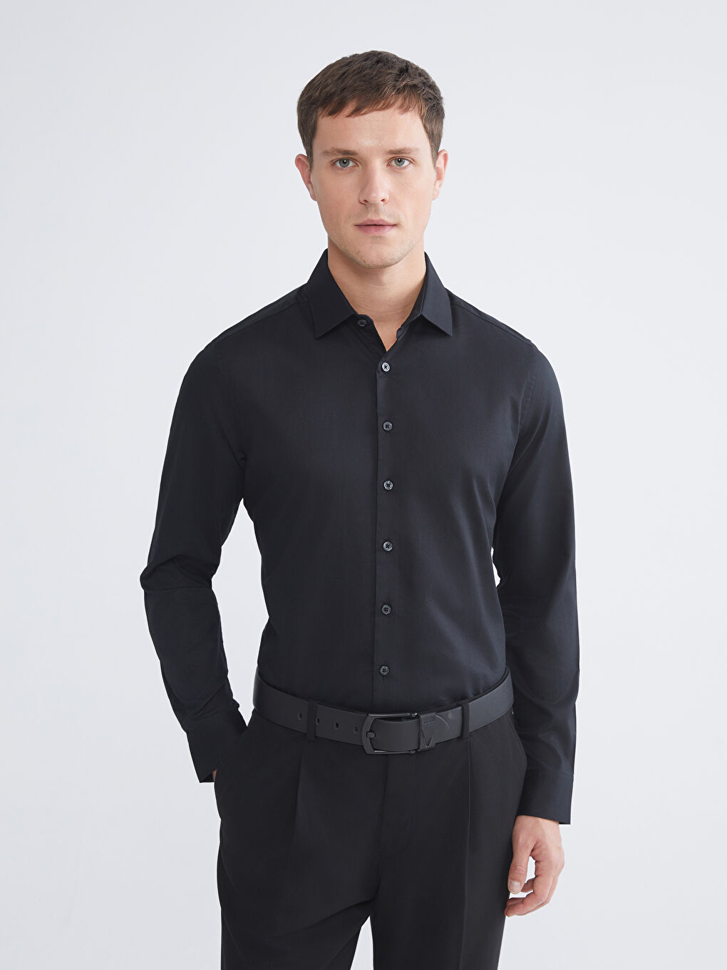Slim Fit Gabardine Men's Shirt