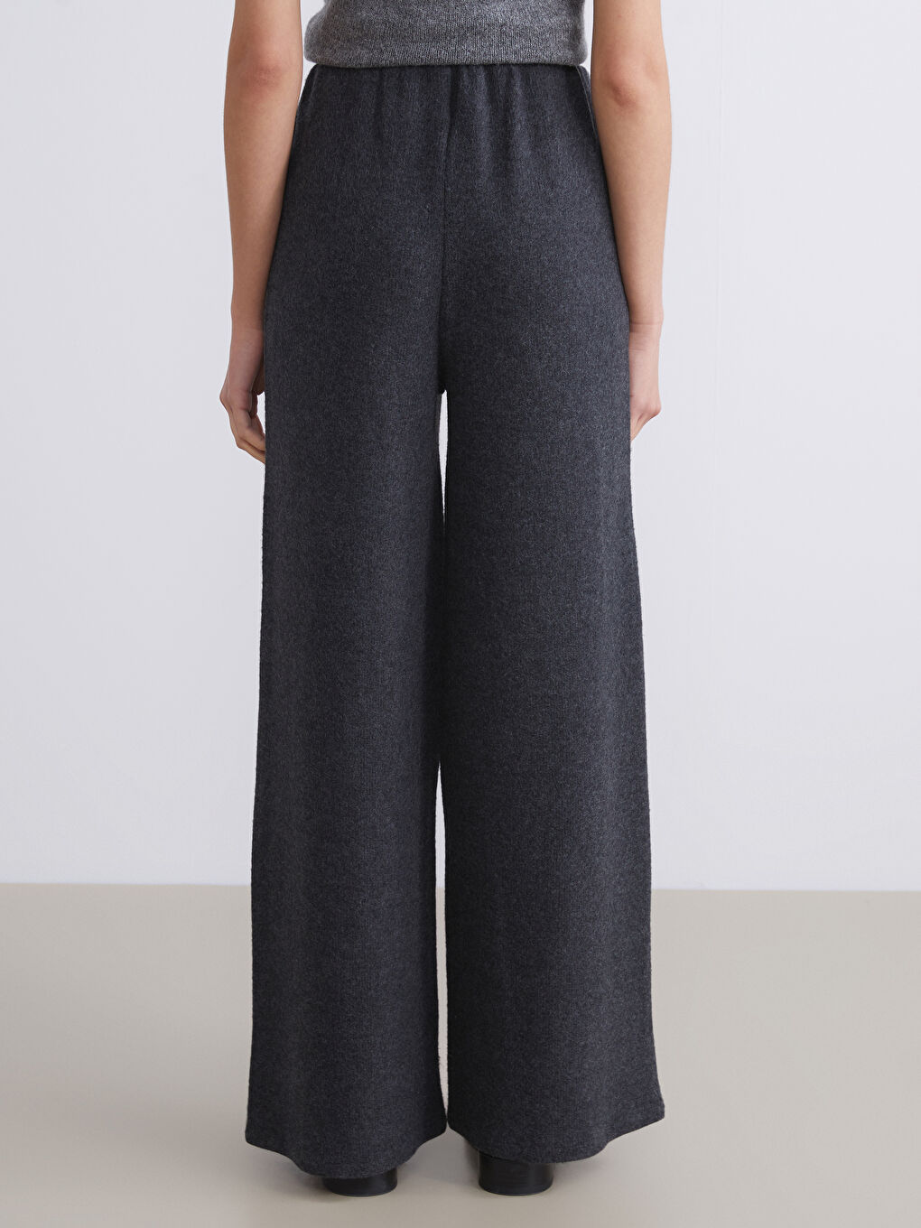 Elastic Waist Wide Leg Women's Trousers-3