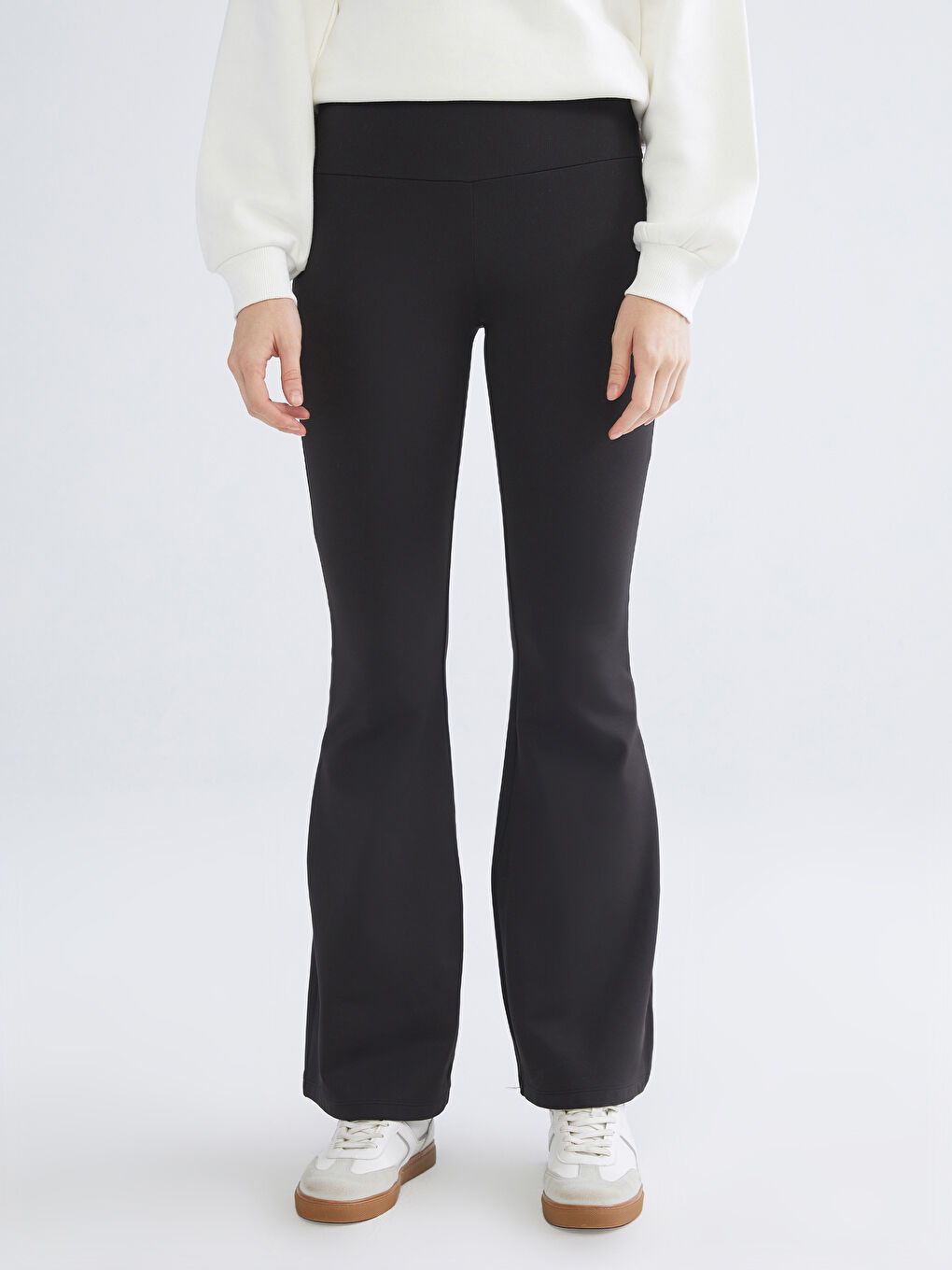 Elasticated Waist Flared Women's Leggings-1