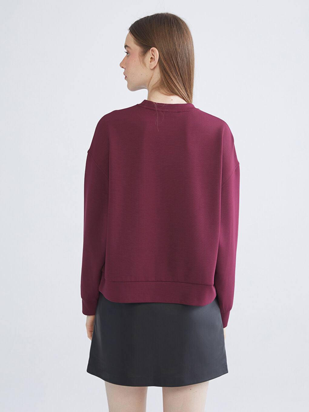 Crew Neck Oversize Women's Thick Sweatshirt-3