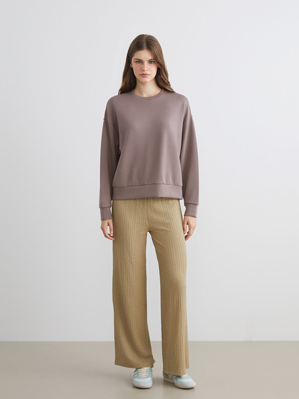 Crew Neck Oversize Women's Thick Sweatshirt-1