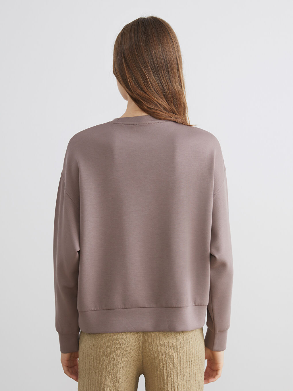 Crew Neck Oversize Women's Thick Sweatshirt-3