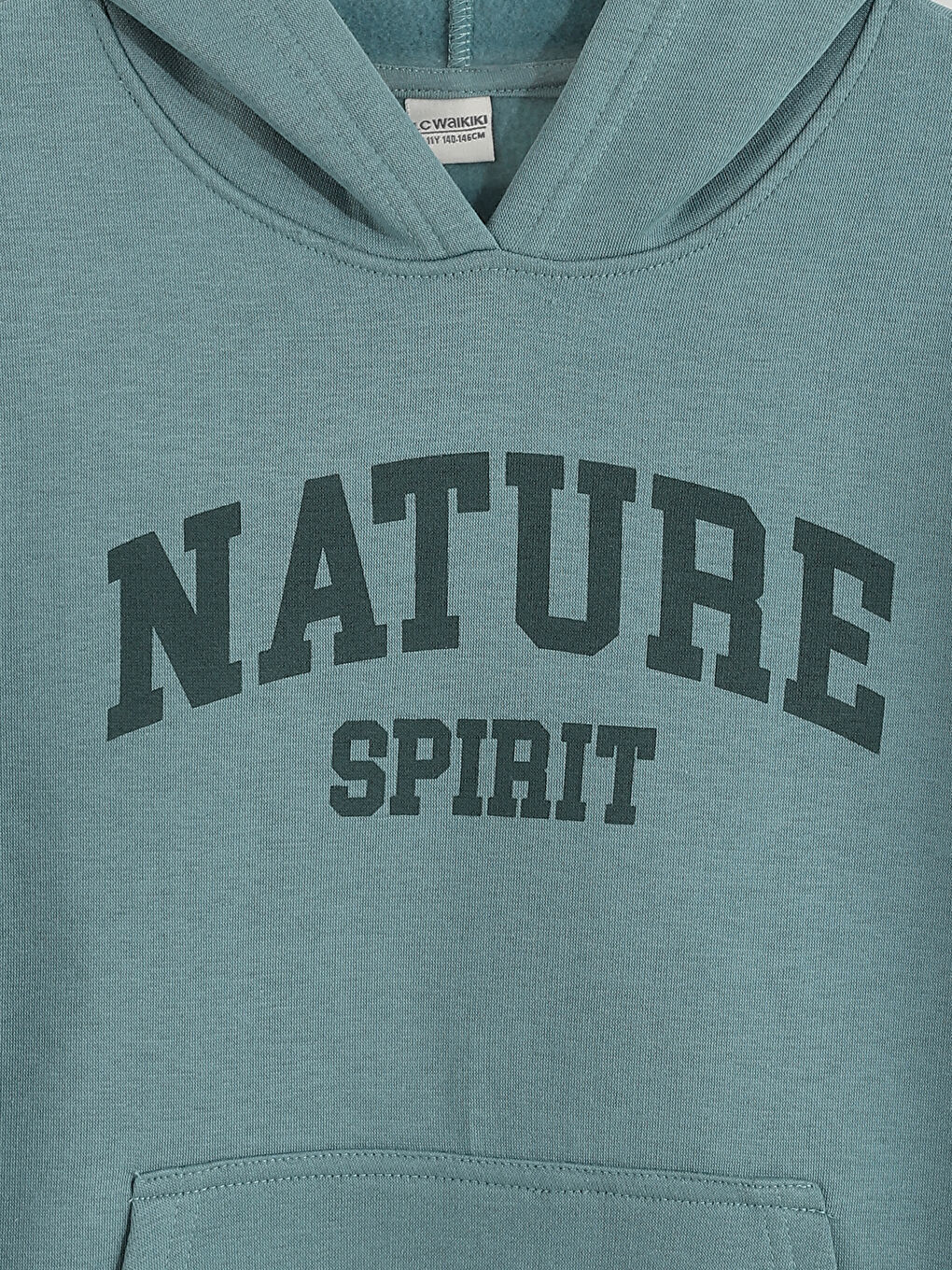 Printed Long Sleeve Boys' Hoodie-3