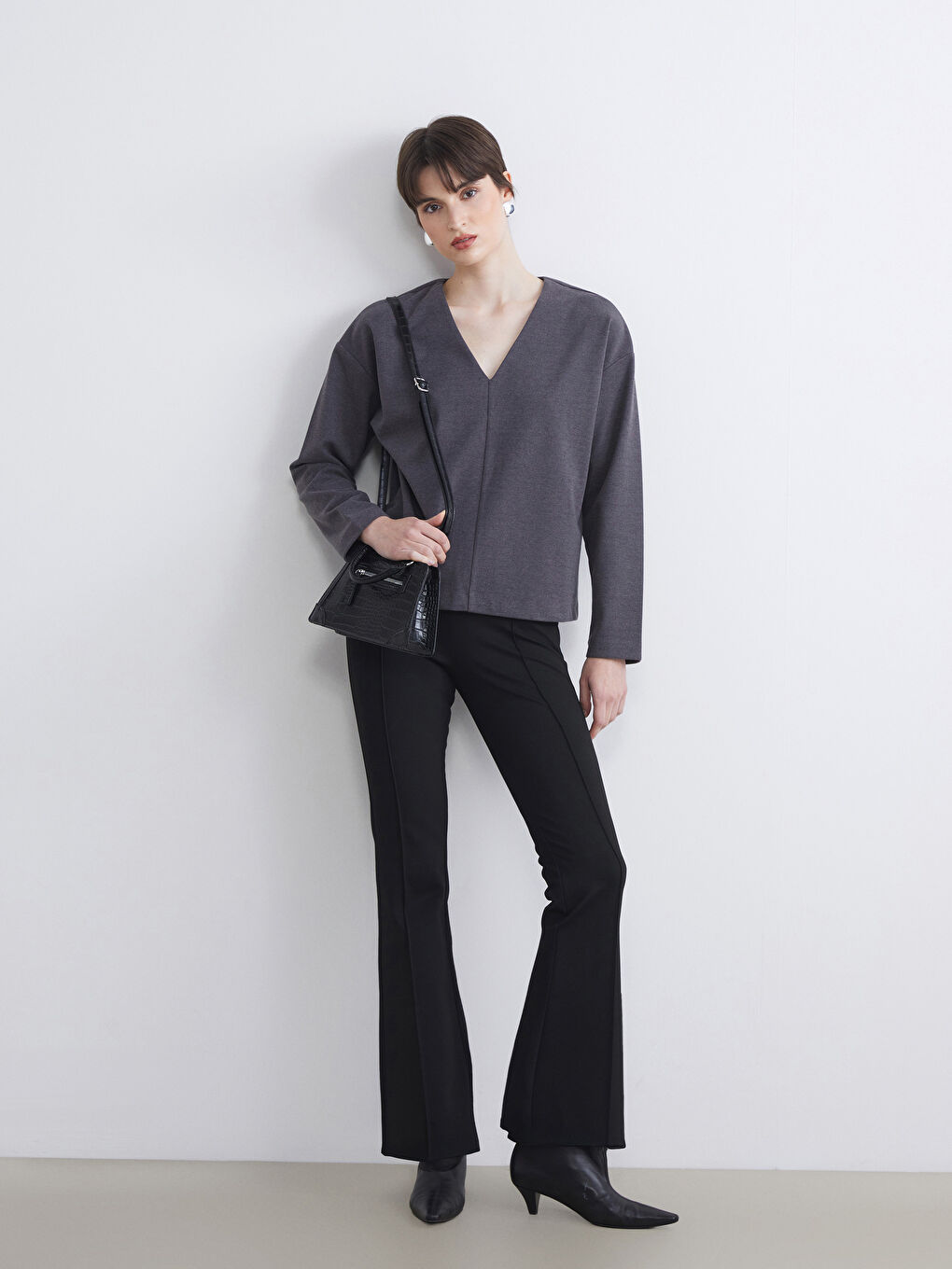 Ekstra Slim Fit Bakljaste Ženske Pantalone