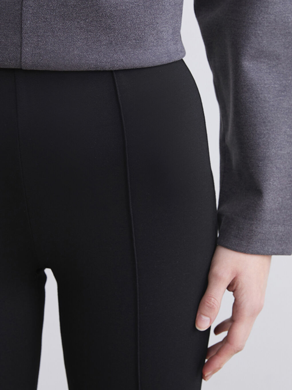 Ekstra Slim Fit Bakljaste Ženske Pantalone-2