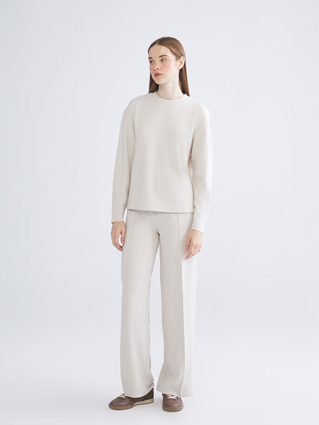Woman BEIGE Sweatshirt-1
