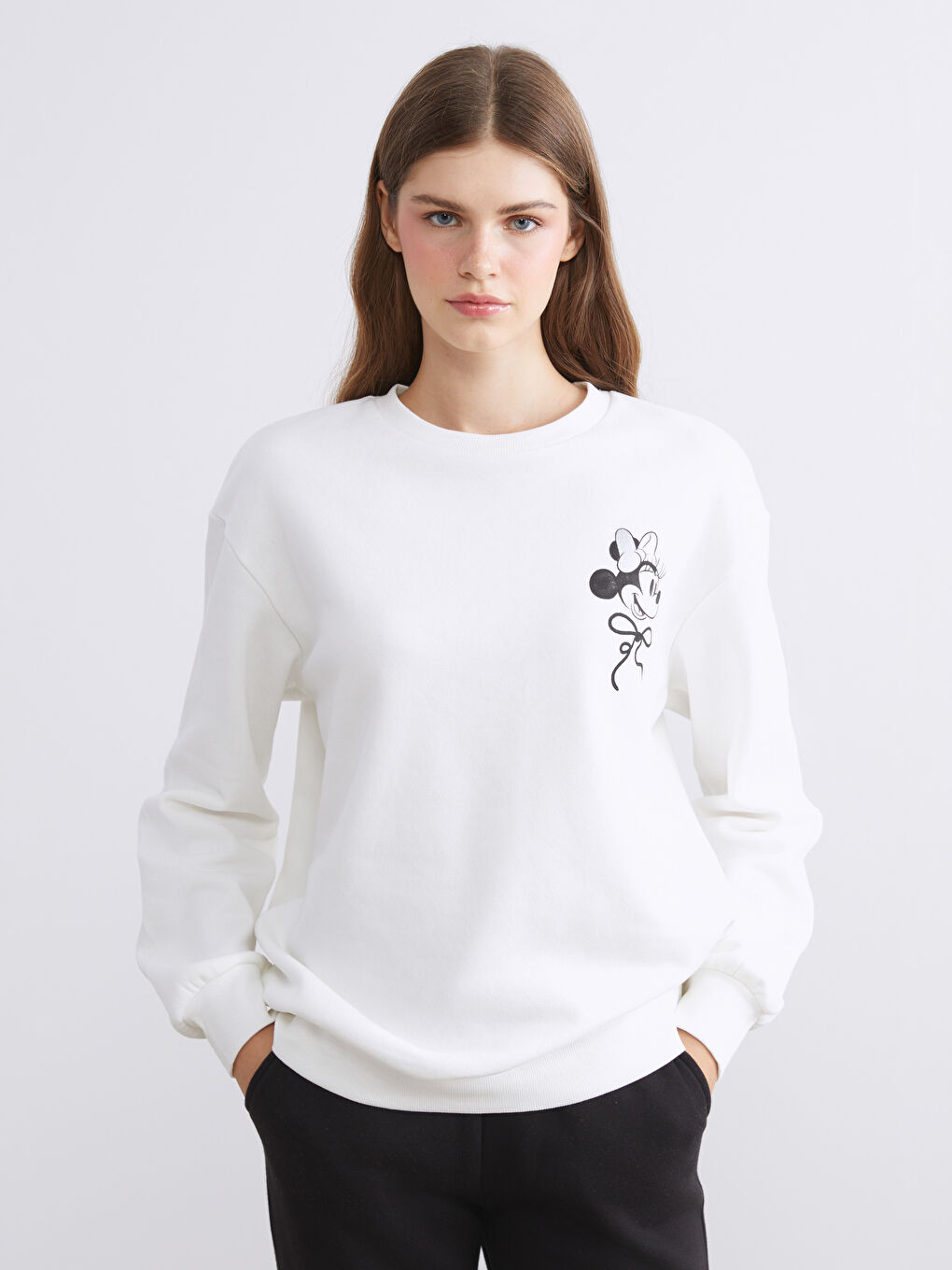 Minnie Mouse Printed Women's Thick Sweatshirt-3