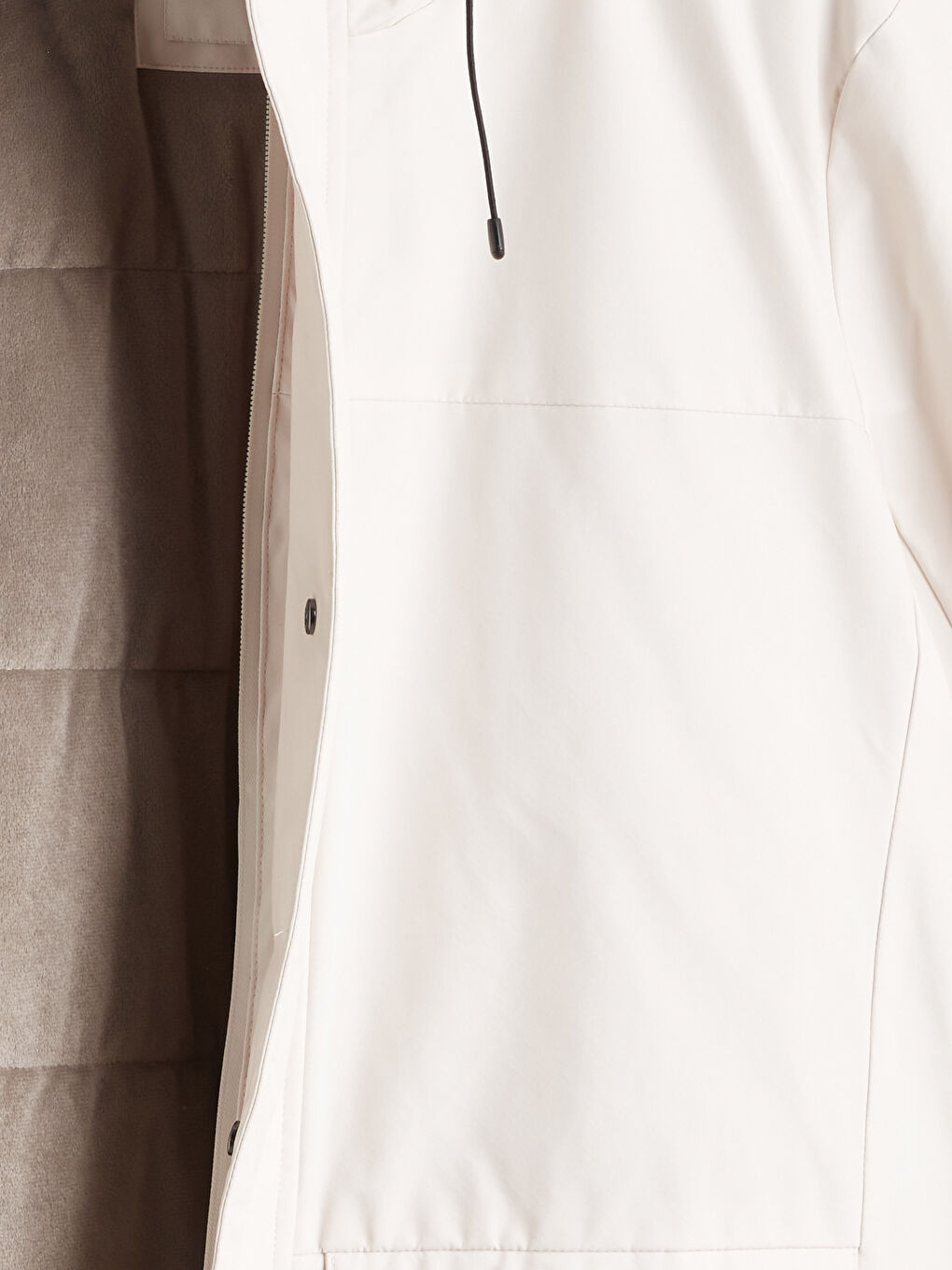 Bej Standart Kalıp Kapüşonlu Erkek Mont-7