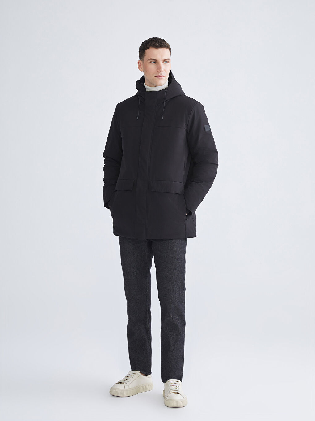 Standard Fit Hooded Men's Coat-1