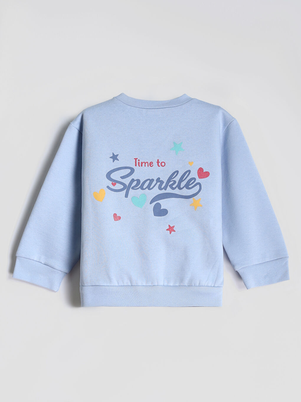 Crew Neck Printed Baby Girls' Sweatshirt 2 Pack-3