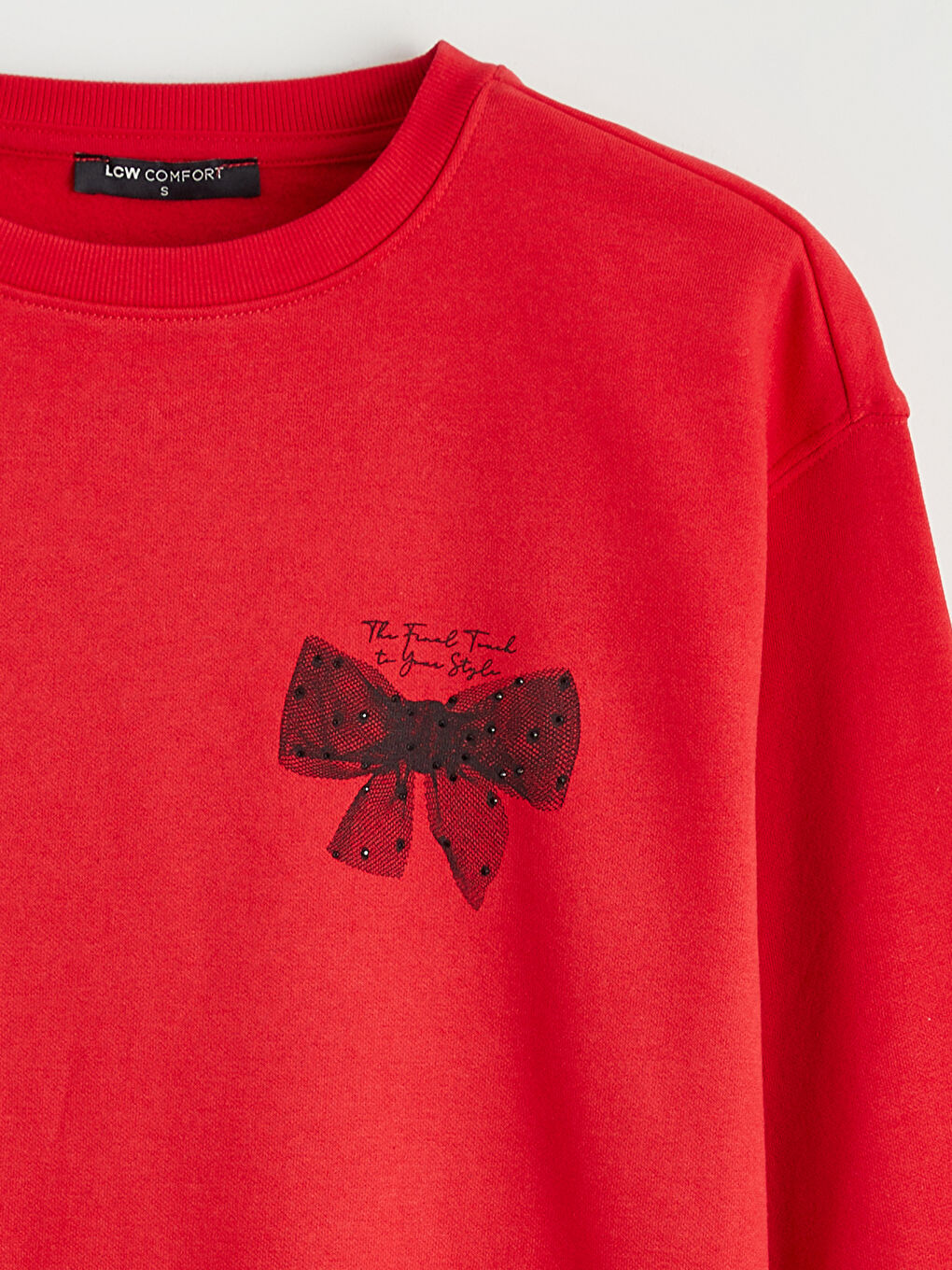 Свитшот с круглым вырезом и принтом для женщин, толстый-5