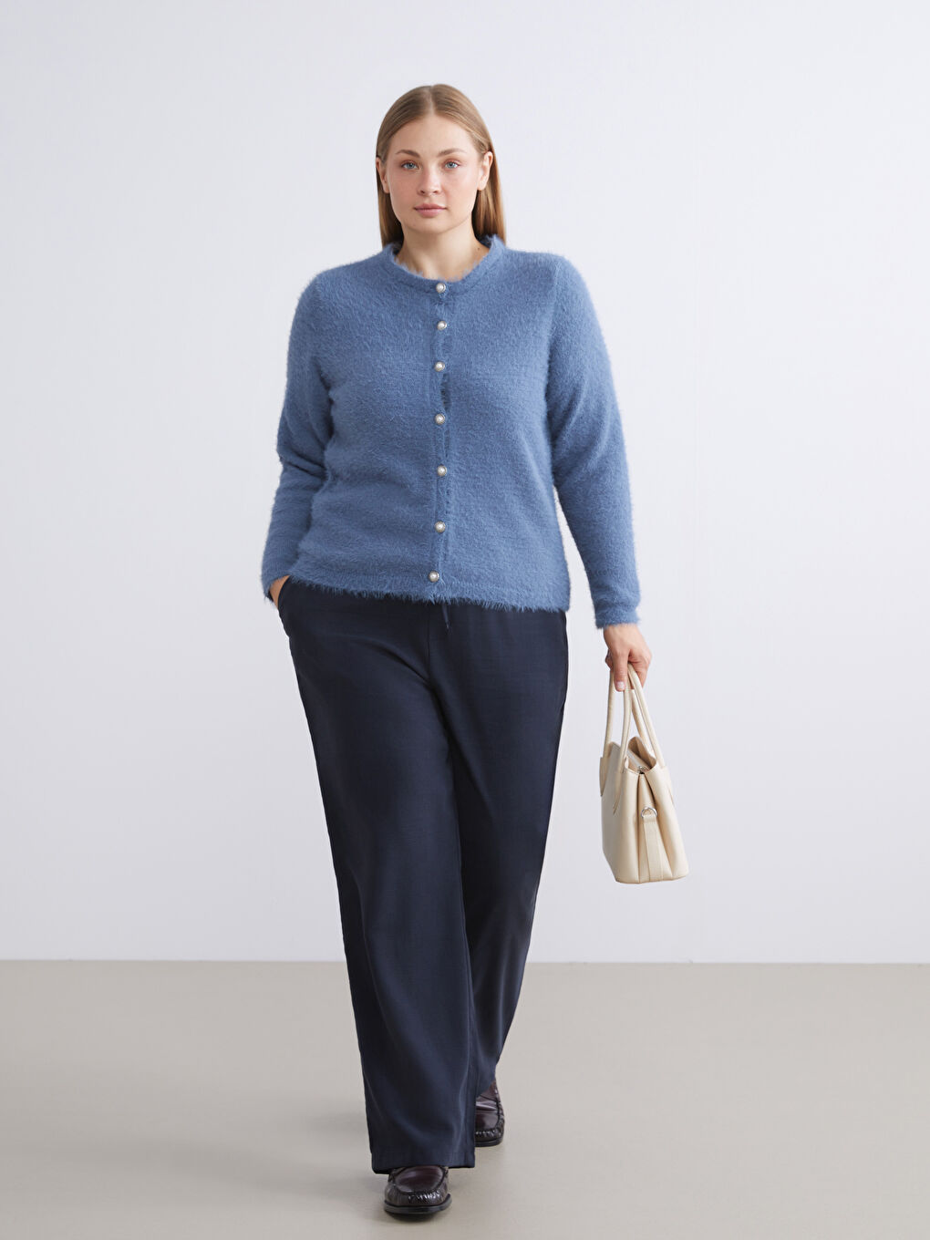 Mavi Bisiklet Yaka Kadın Triko Hırka-7