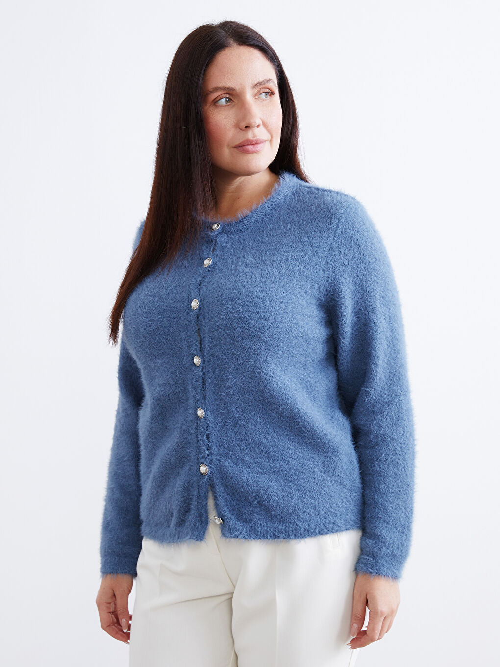 Mavi Bisiklet Yaka Kadın Triko Hırka-2