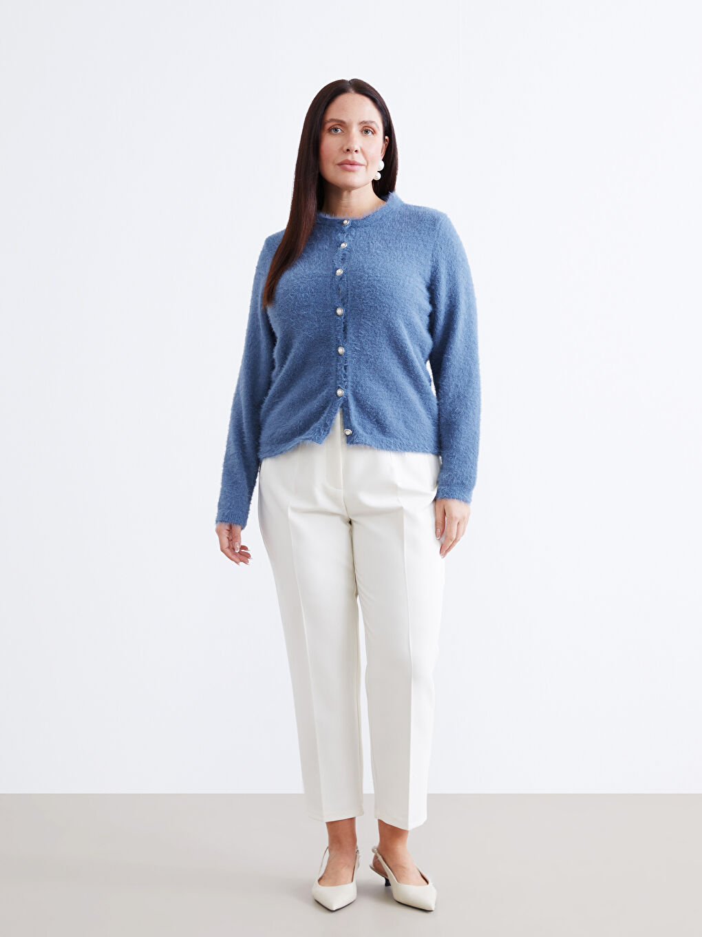 Mavi Bisiklet Yaka Kadın Triko Hırka-6