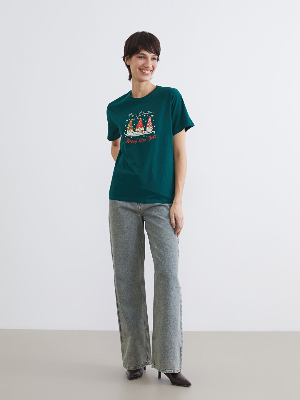 Women's Festive Crew Neck T-Shirt-1