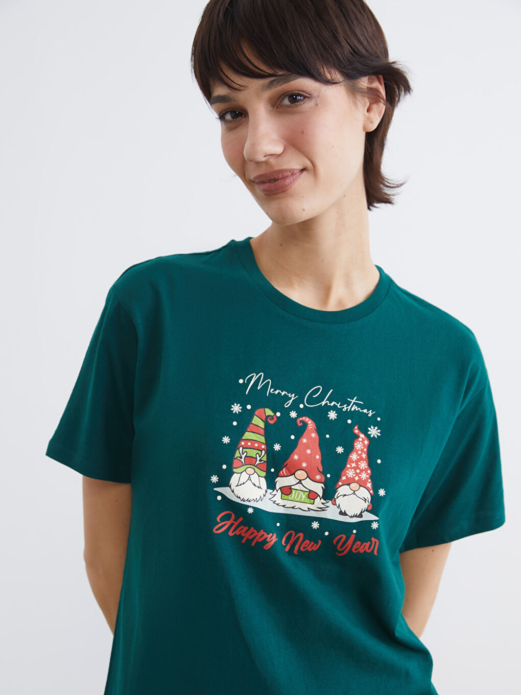 Women's Festive Crew Neck T-Shirt-2