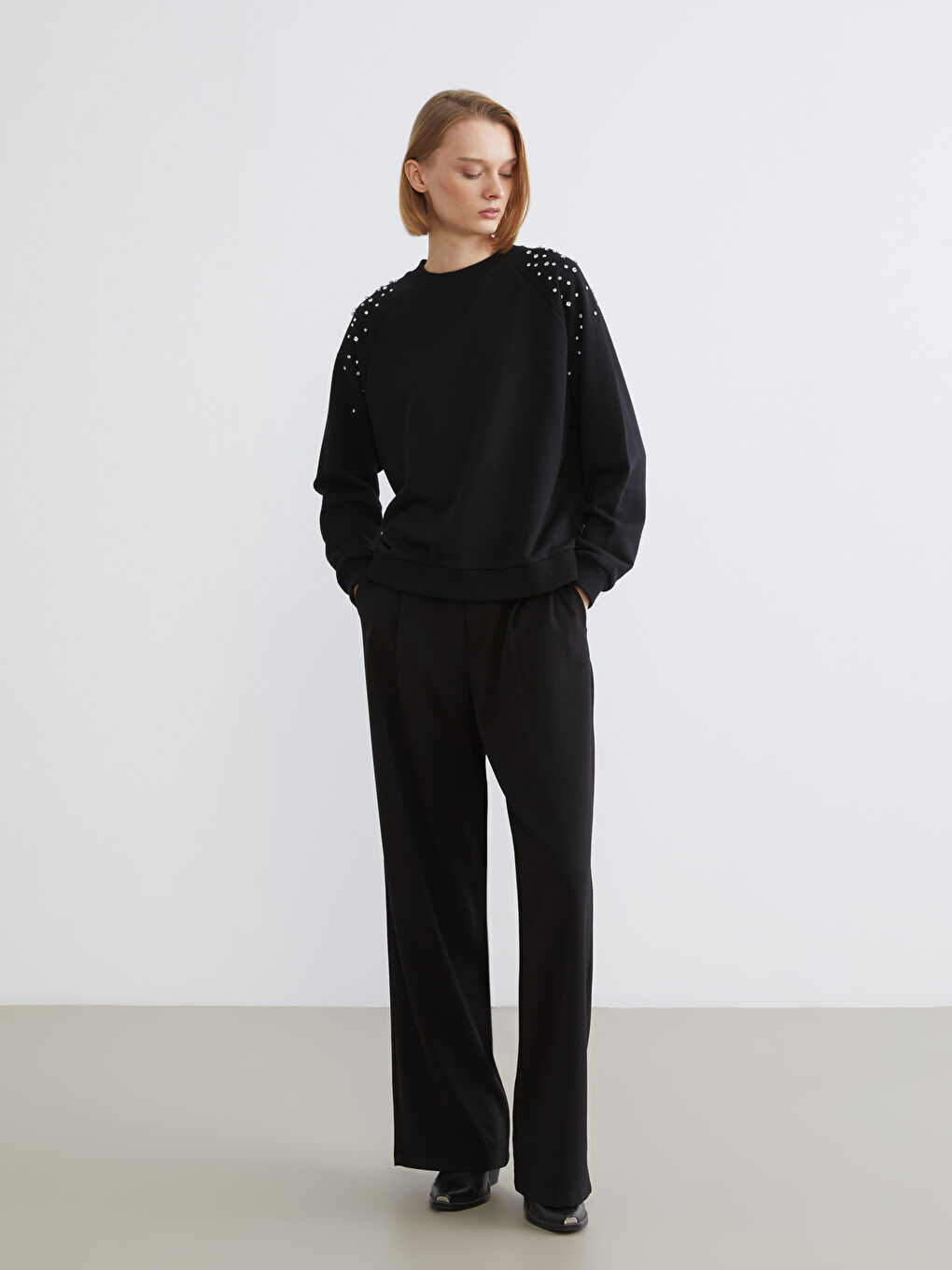 Žena CRNA Majica s kapuljačom/Dukserica-1