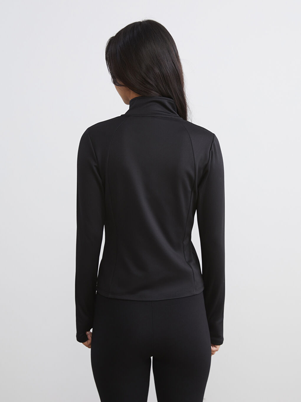 Funnel Neck Women's Zip-Up Sweatshirt-3