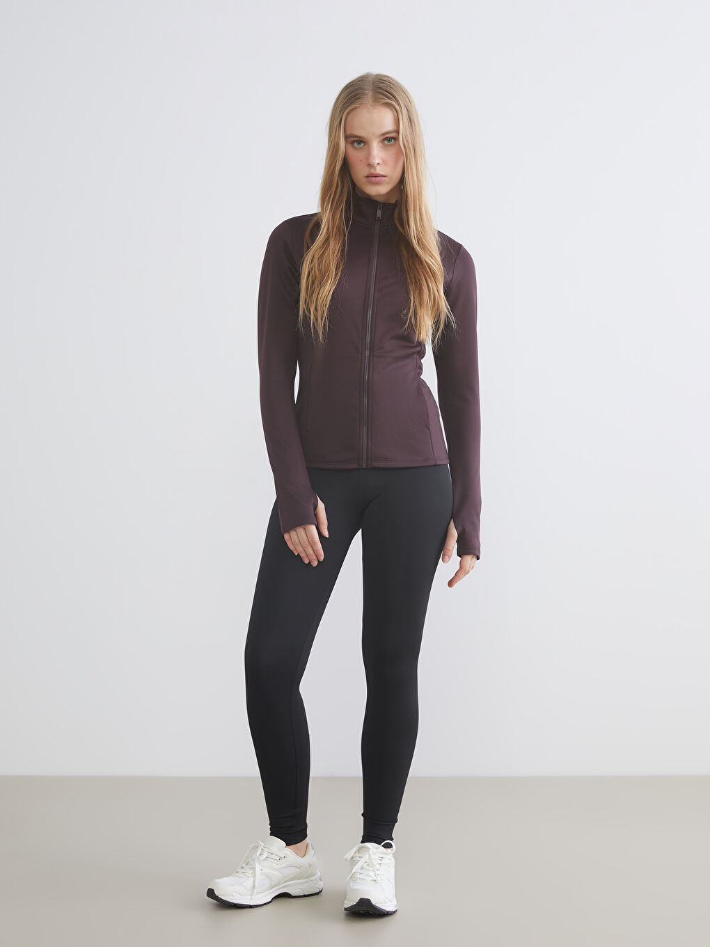 Funnel Neck Women's Zip-Up Sweatshirt-1